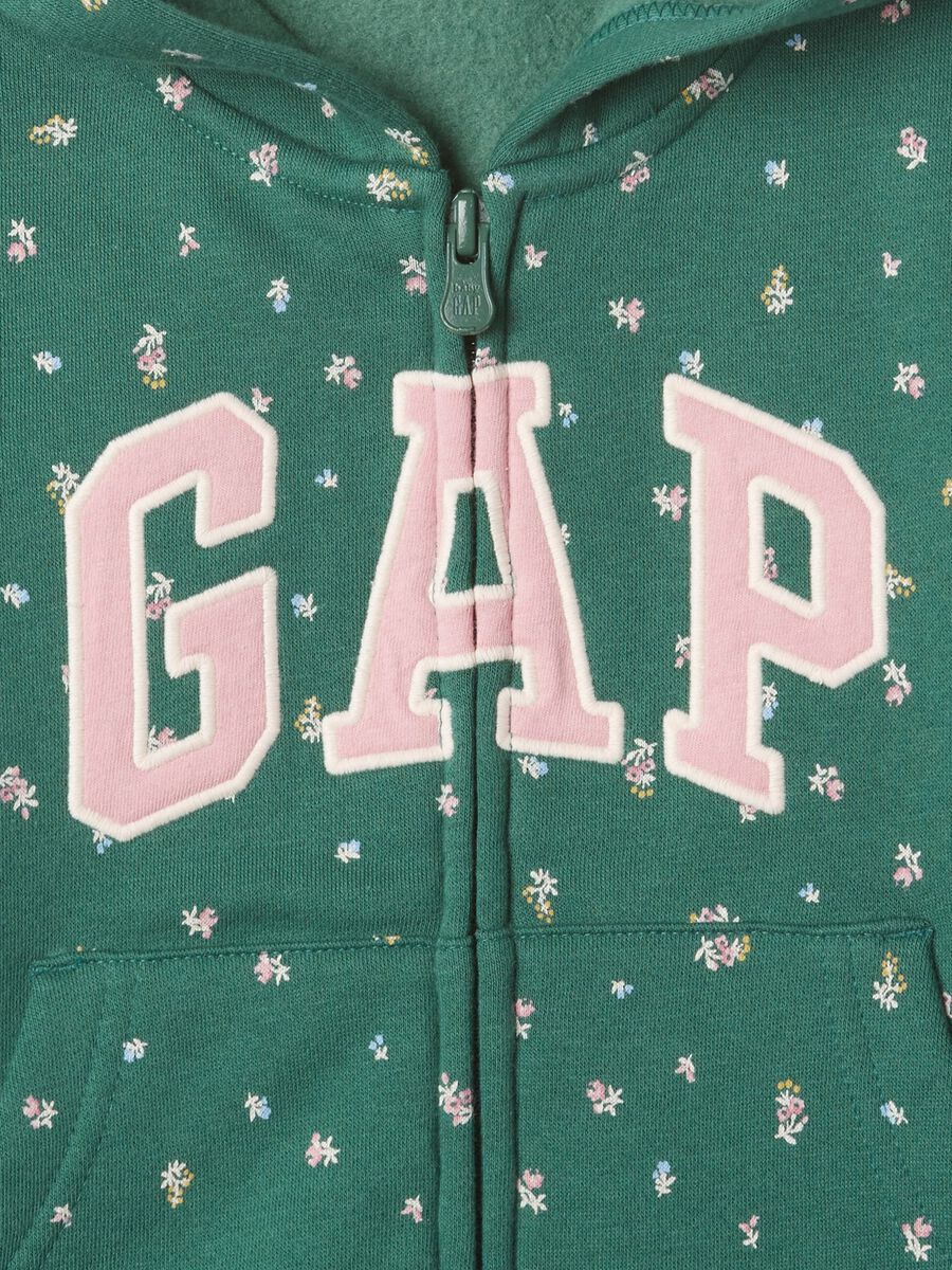 Full-zip floral hoodie with embroidered logo Baby Girl_2