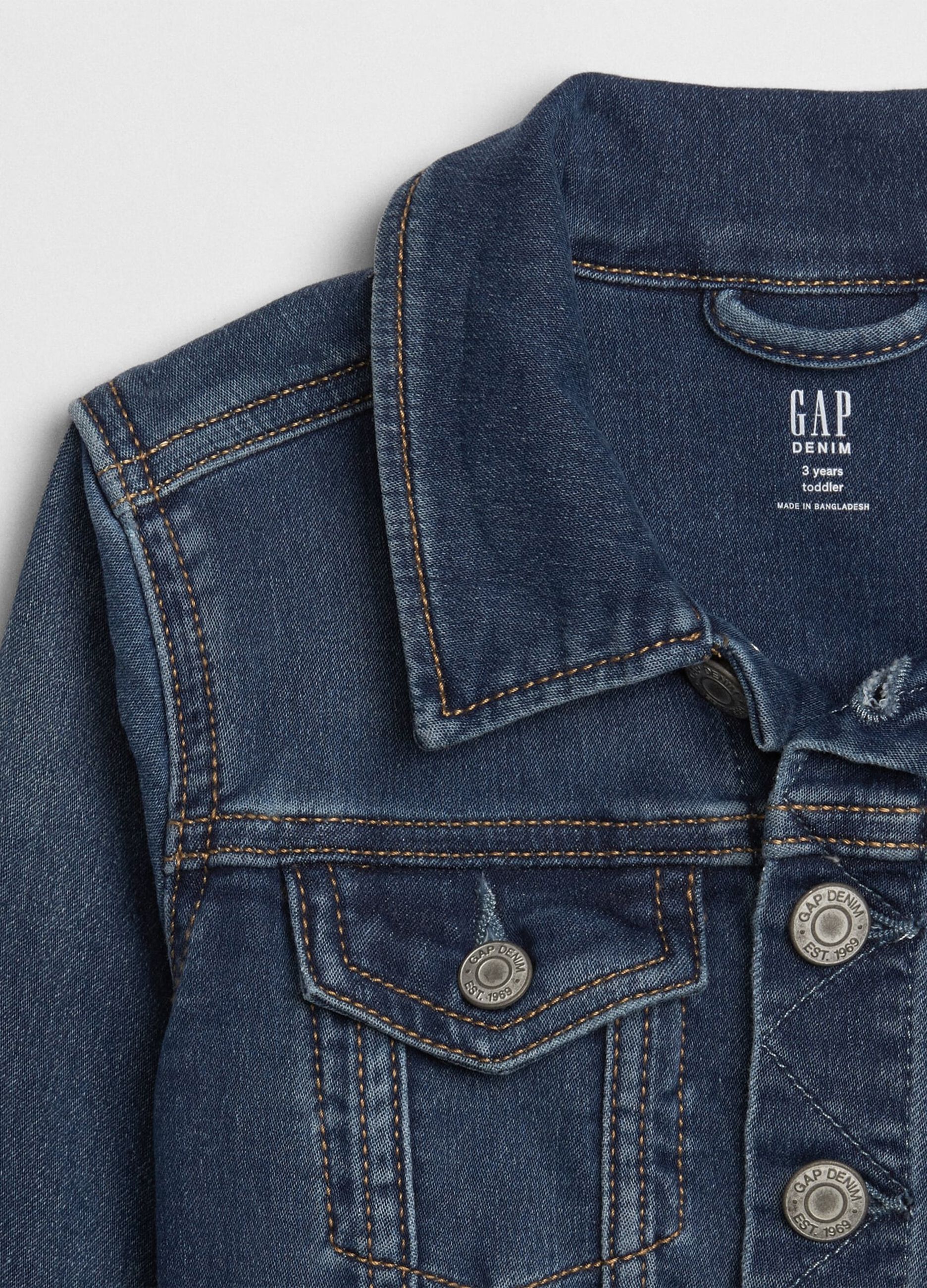 Stretch denim jacket with fading