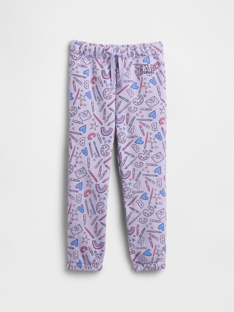 Pantaloni viola per bambina con stampa grafica Bimba_0