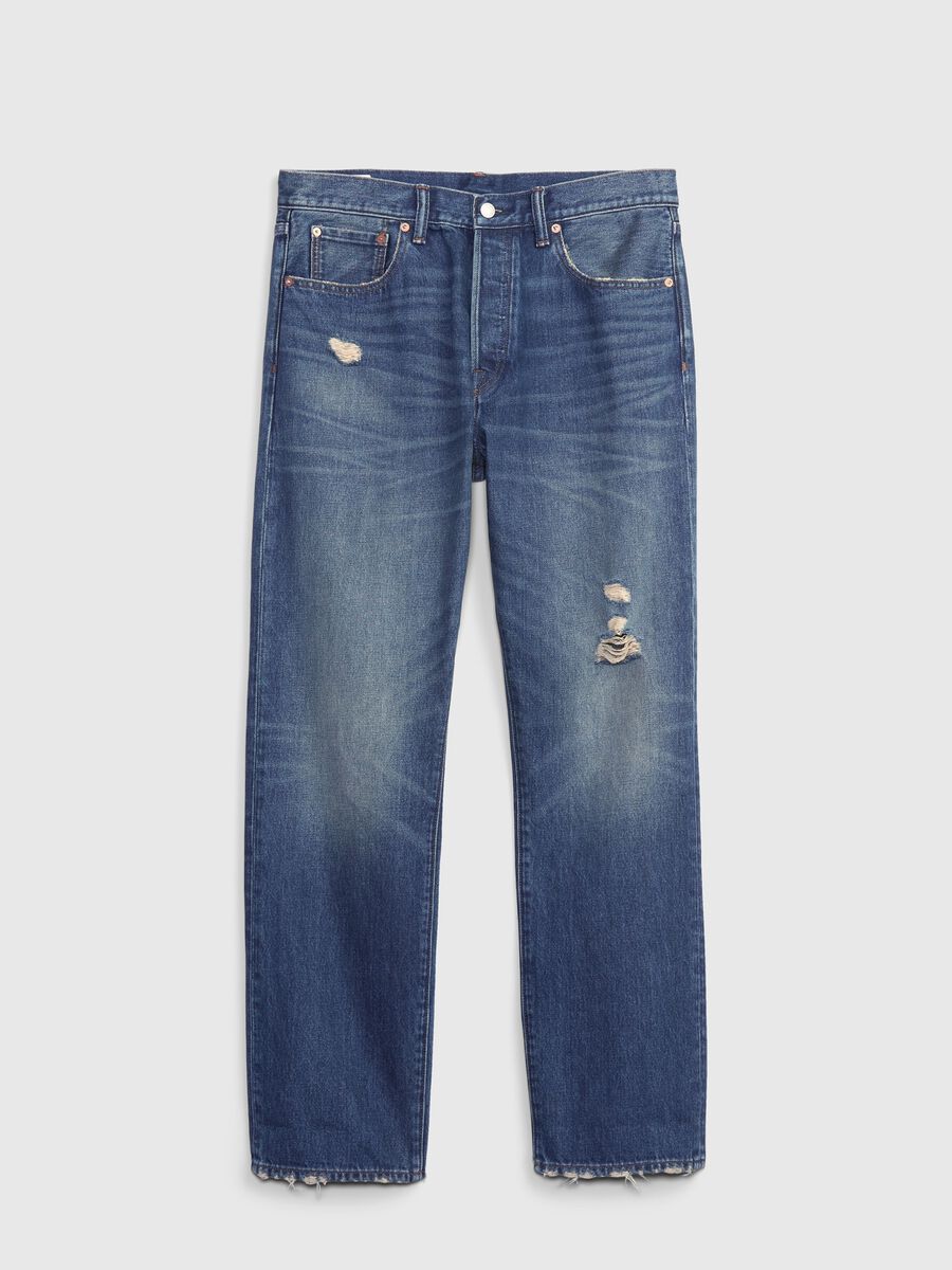 Jeans straight fit con abrasioni Uomo_3