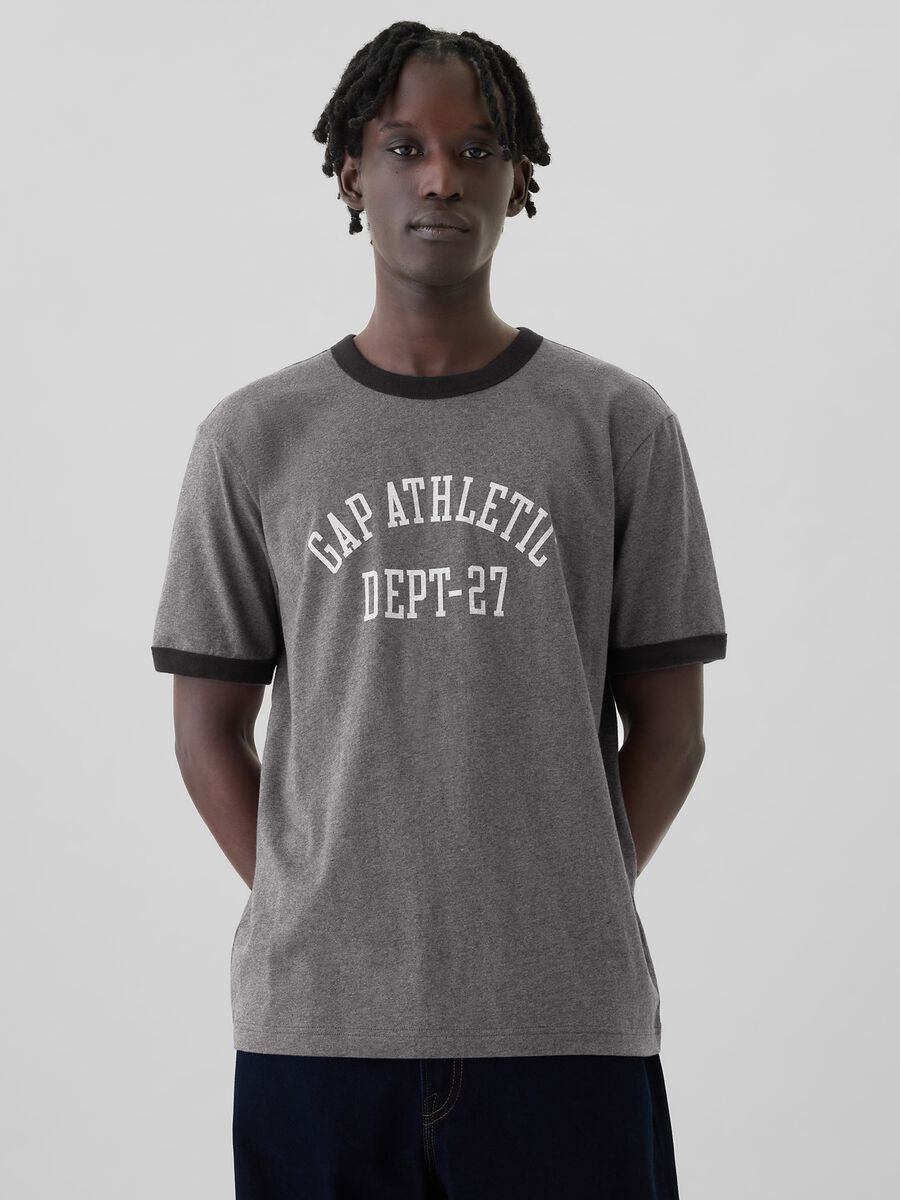 T-shirt in cotone con stampa logo Uomo_0