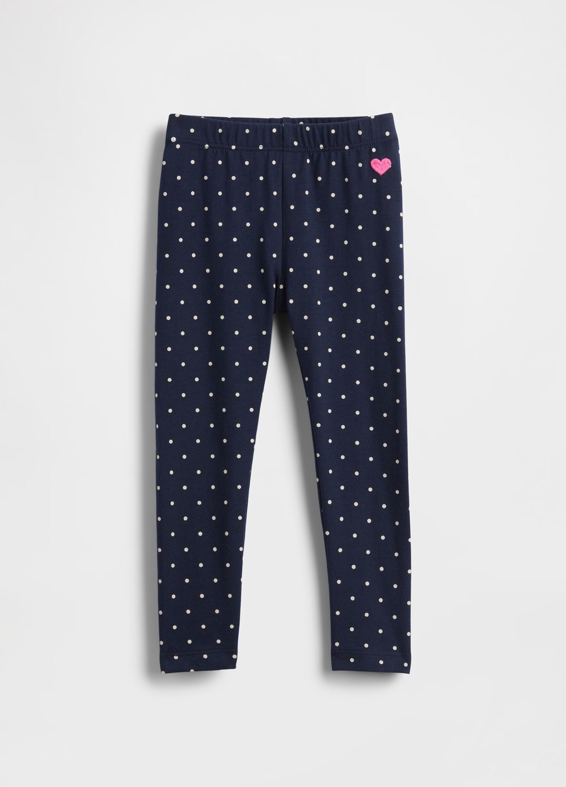 Leggings blu con cuori e pois
