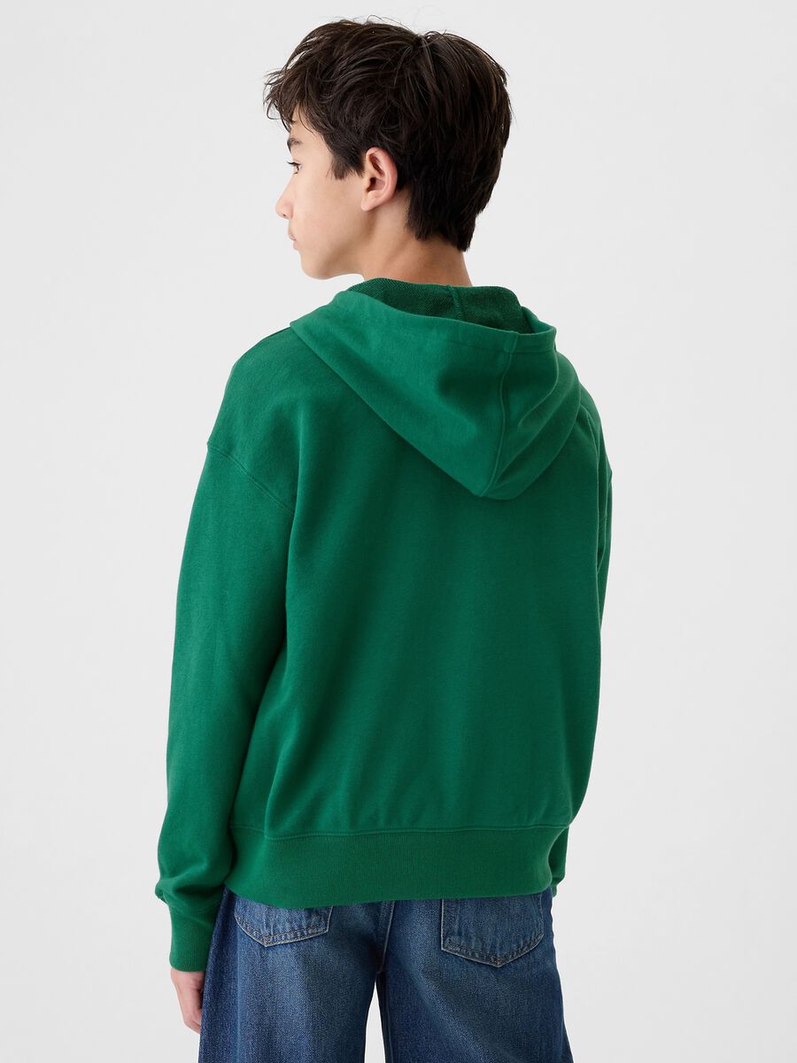 Full-zip con cappuccio e ricamo logo Bambino_2