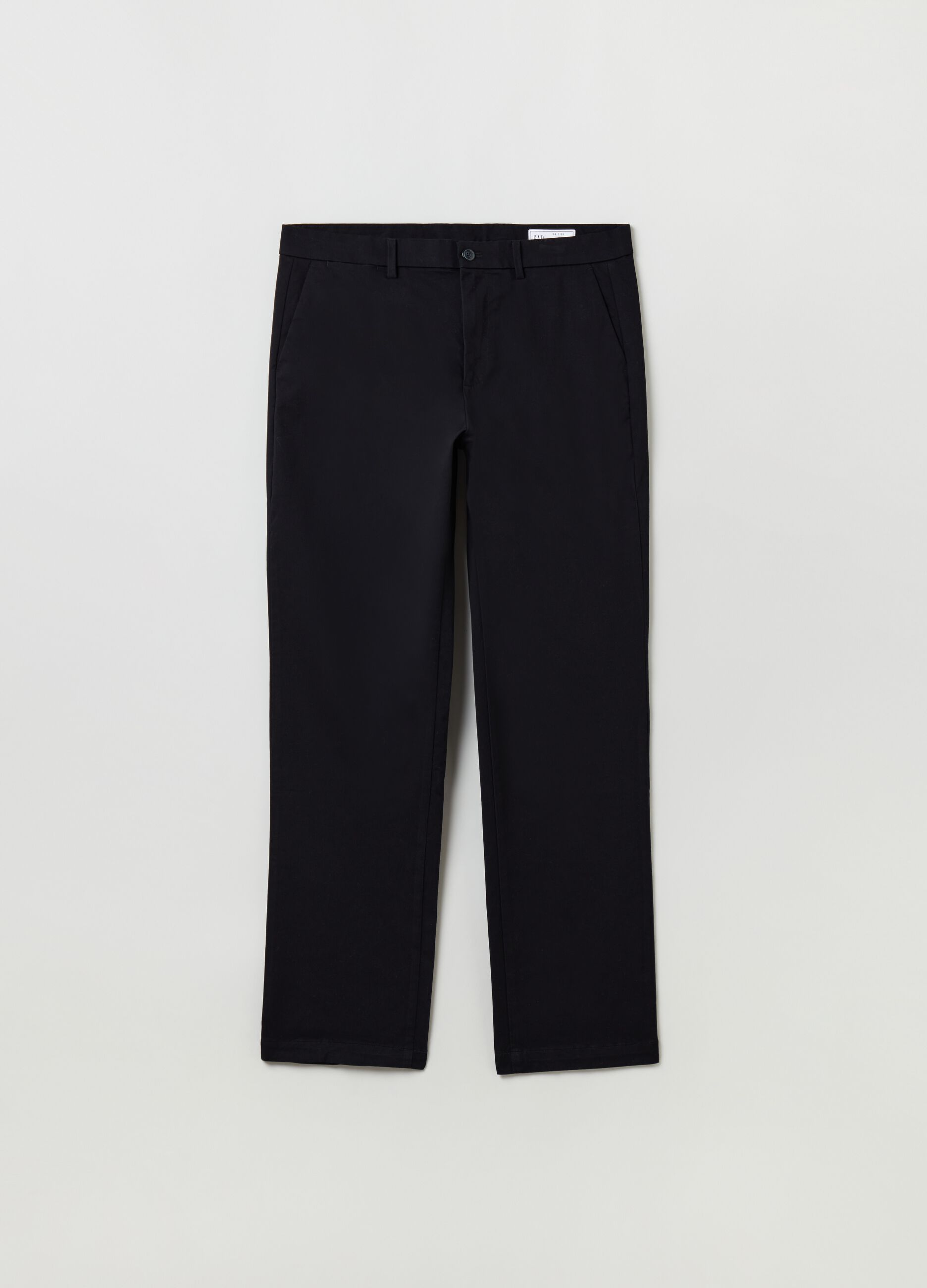Pantaloni chino straight fit in cotone stretch_1