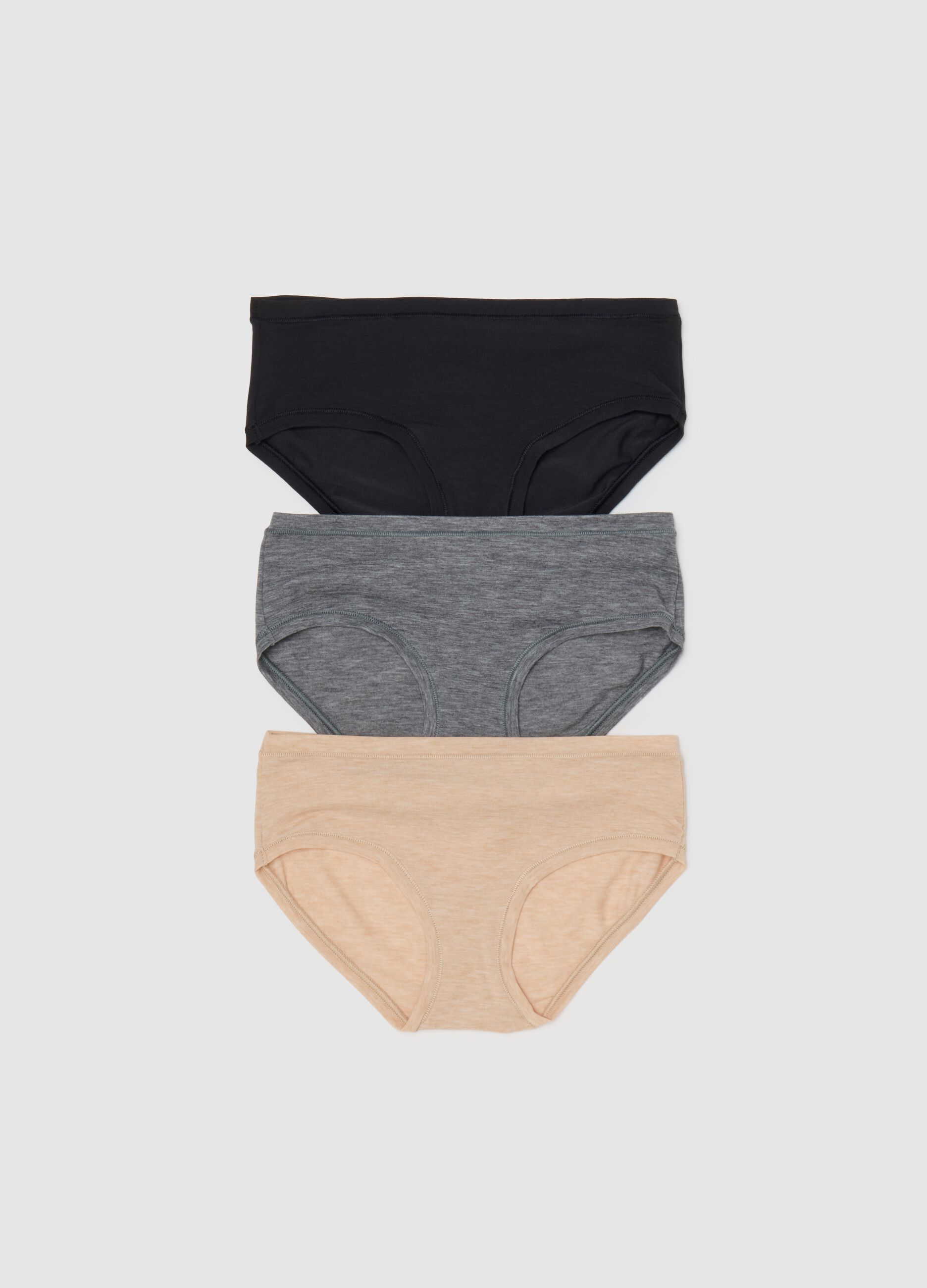 Three-pack stretch mélange knicker shorts