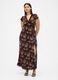 Brown pure viscose dress with floral print_3