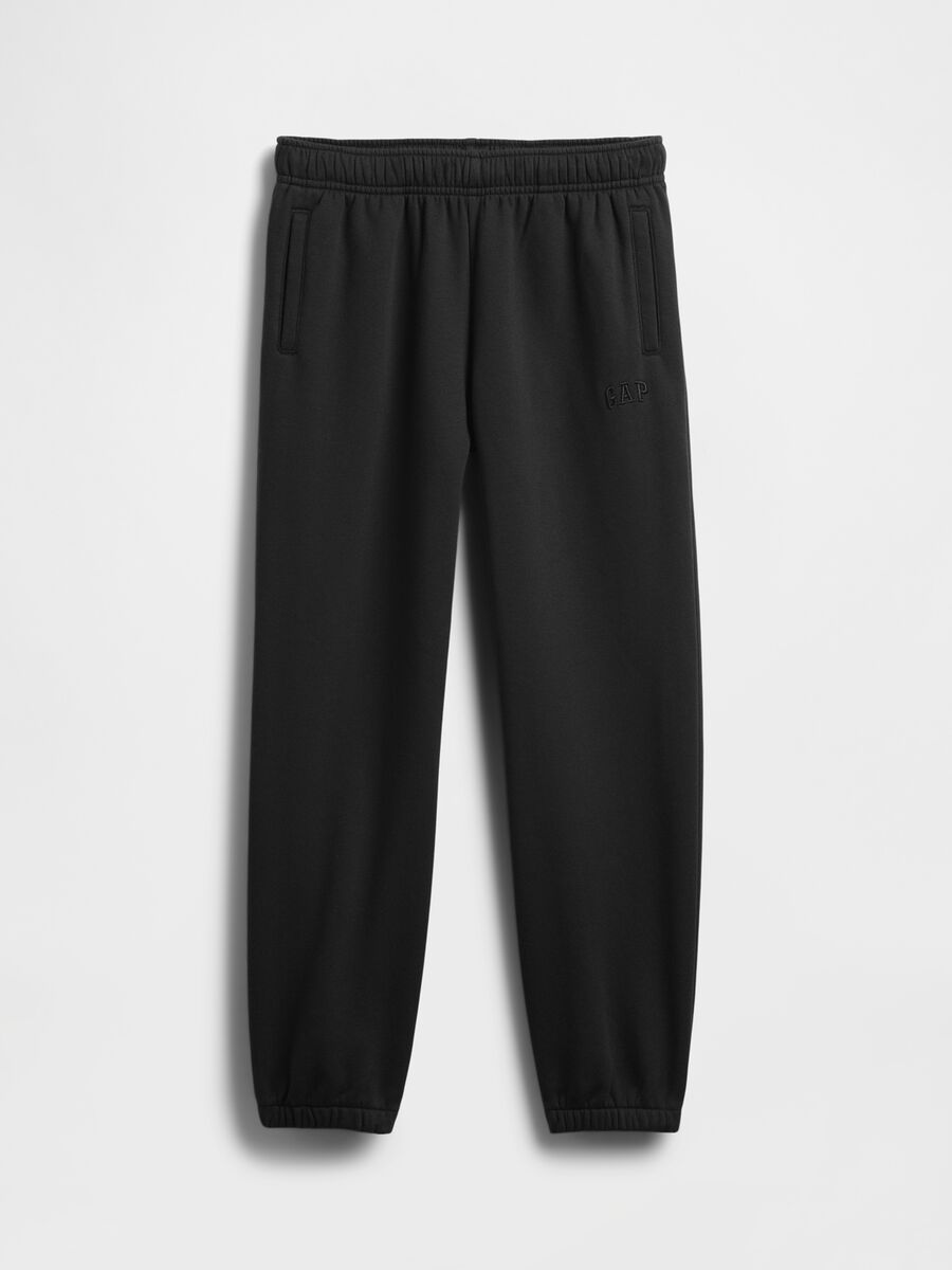 Black cotton blend trousers for girls Girl_3