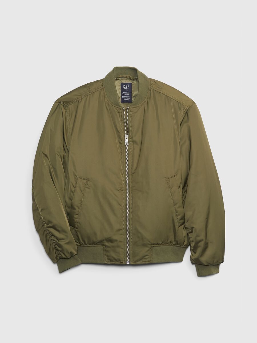 Full-zip, solid colour, bomber jacket Woman_2