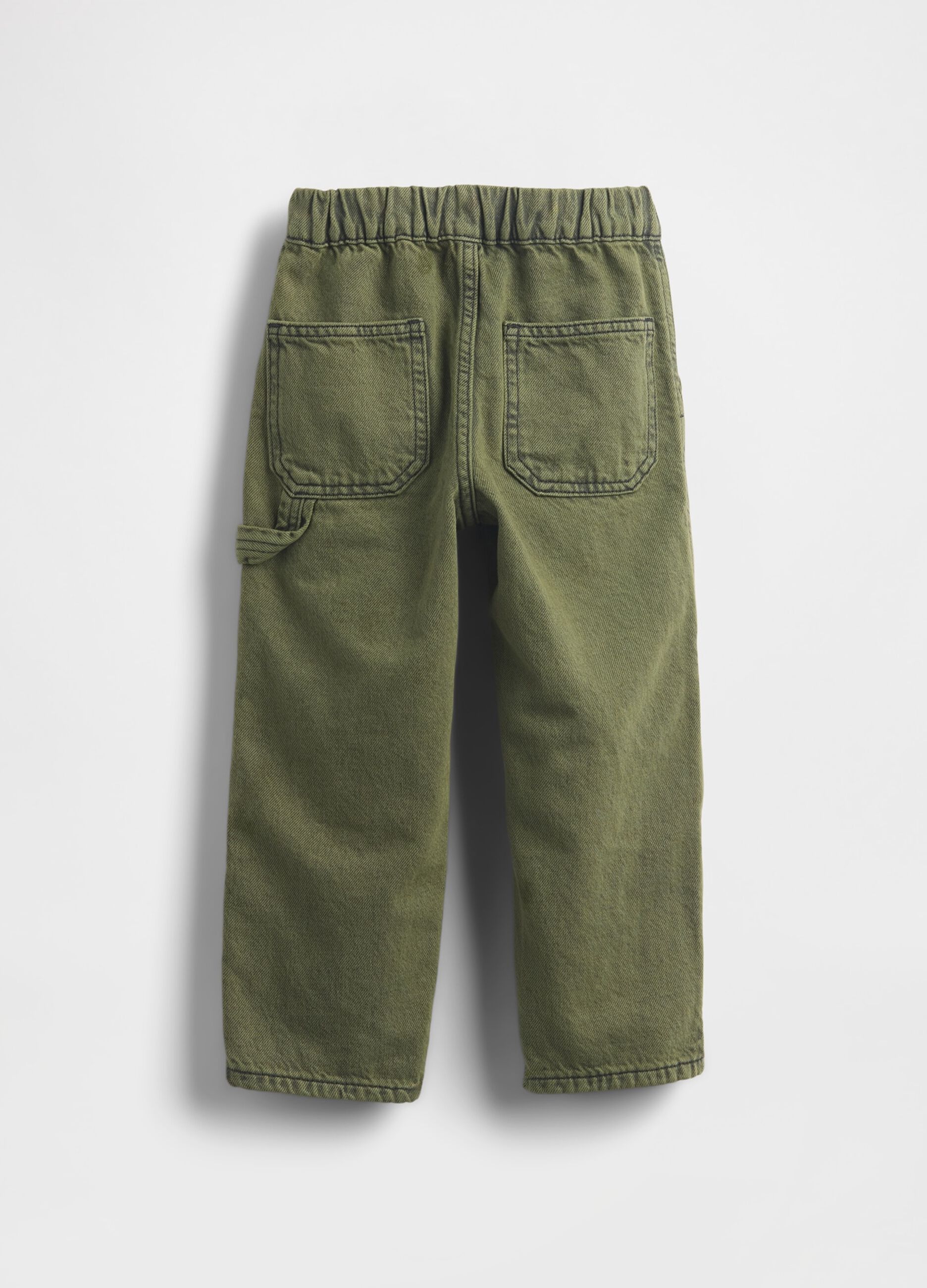 Green denim trousers for boys_1