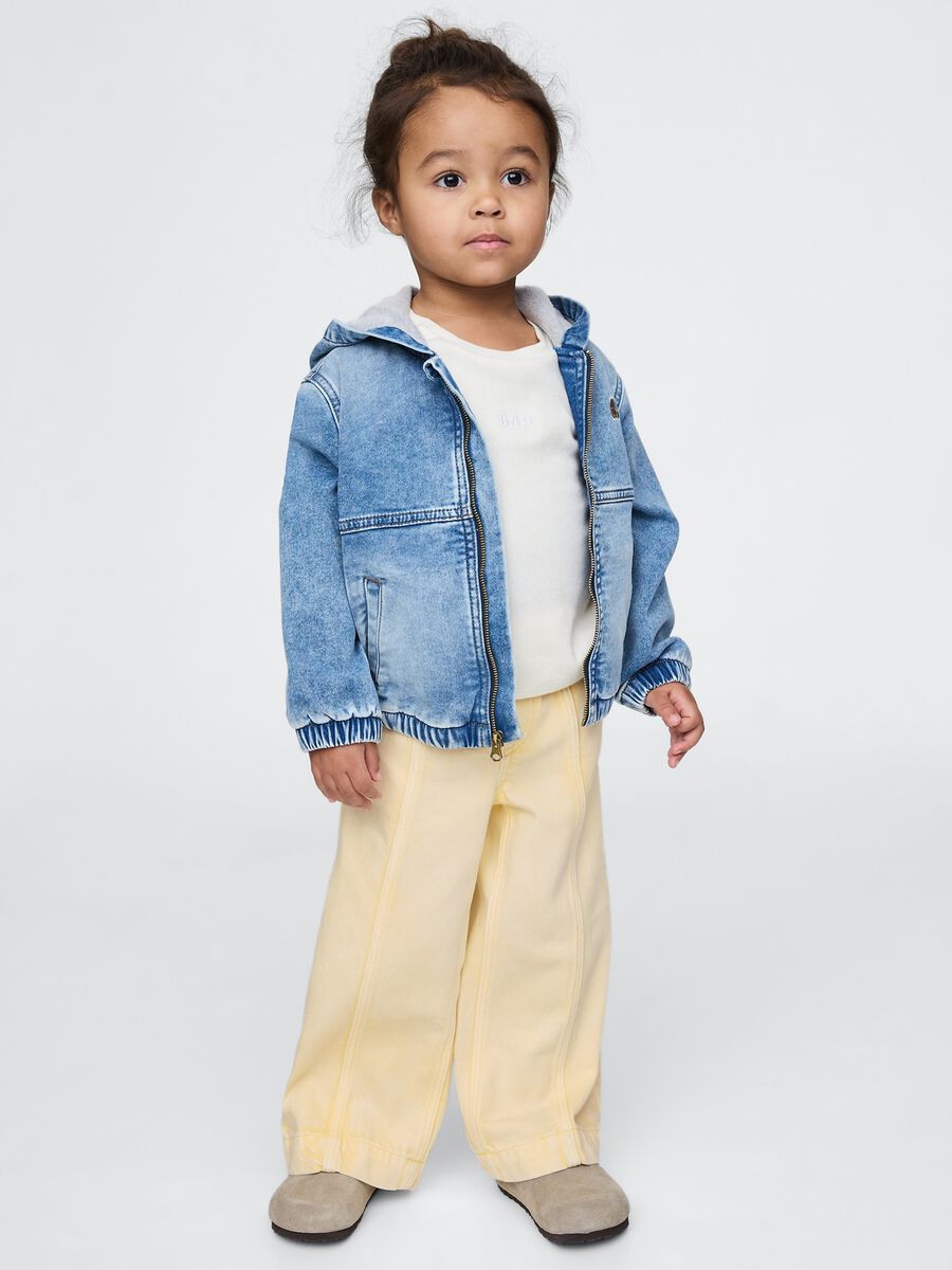 Pantaloni larghi gialli in cotone e Lyocell Bimba_0