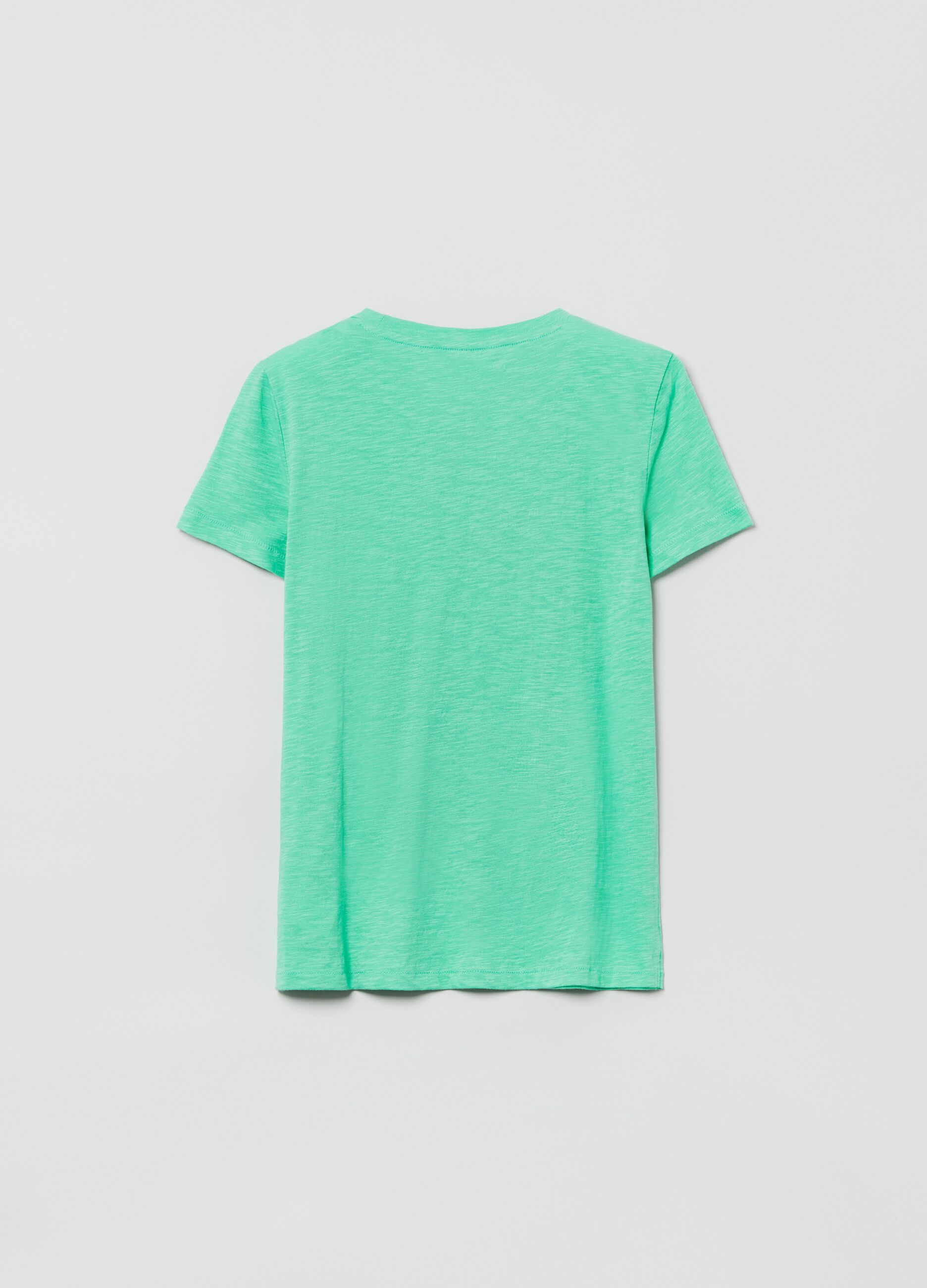 Slub cotton T-shirt with NY print_1