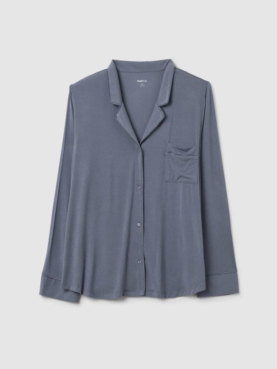 Pyjama top with contrasting piping Woman_2