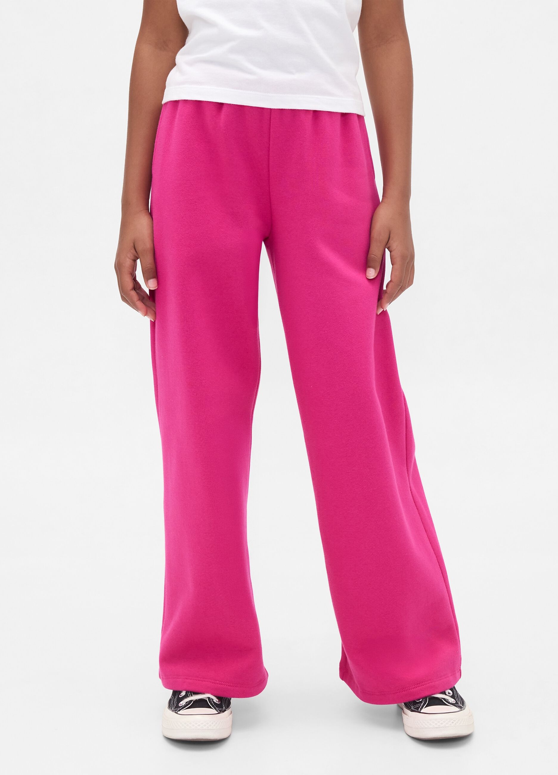 Pantaloni rosa per bambina in misto cotone e poliestere_1
