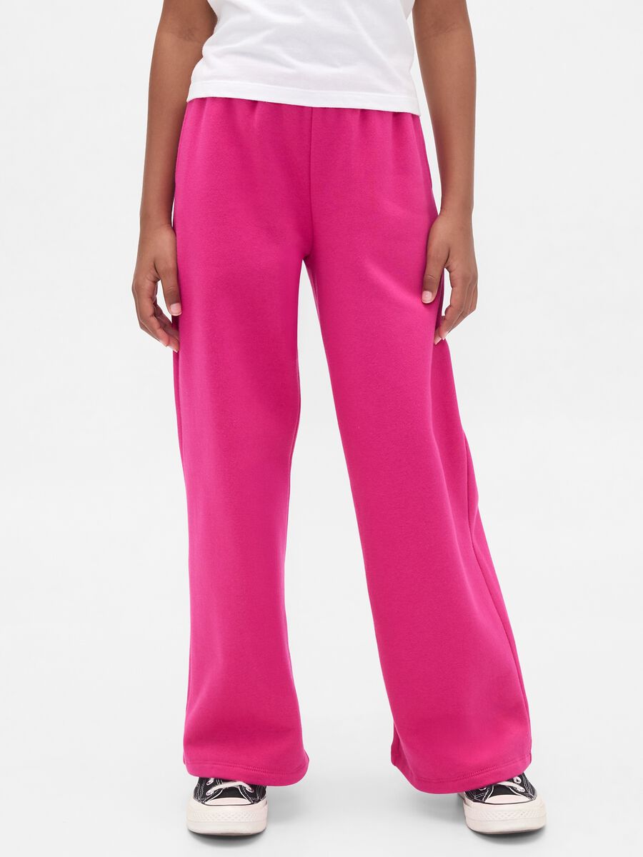 Pantaloni rosa per bambina in misto cotone e poliestere Bambina_1