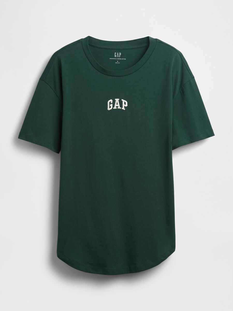 T-shirt verde a maniche corte in cotone Donna_3