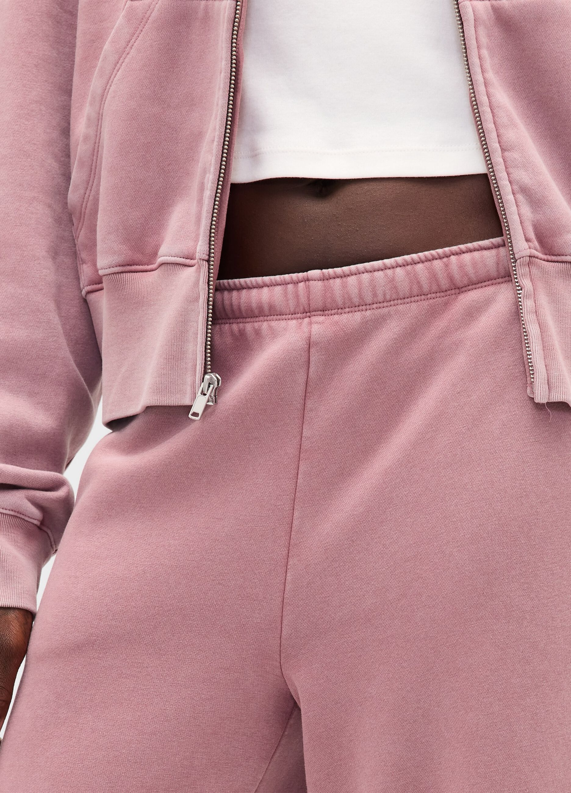 Pantaloni rosa da donna in misto cotone e poliestere_3