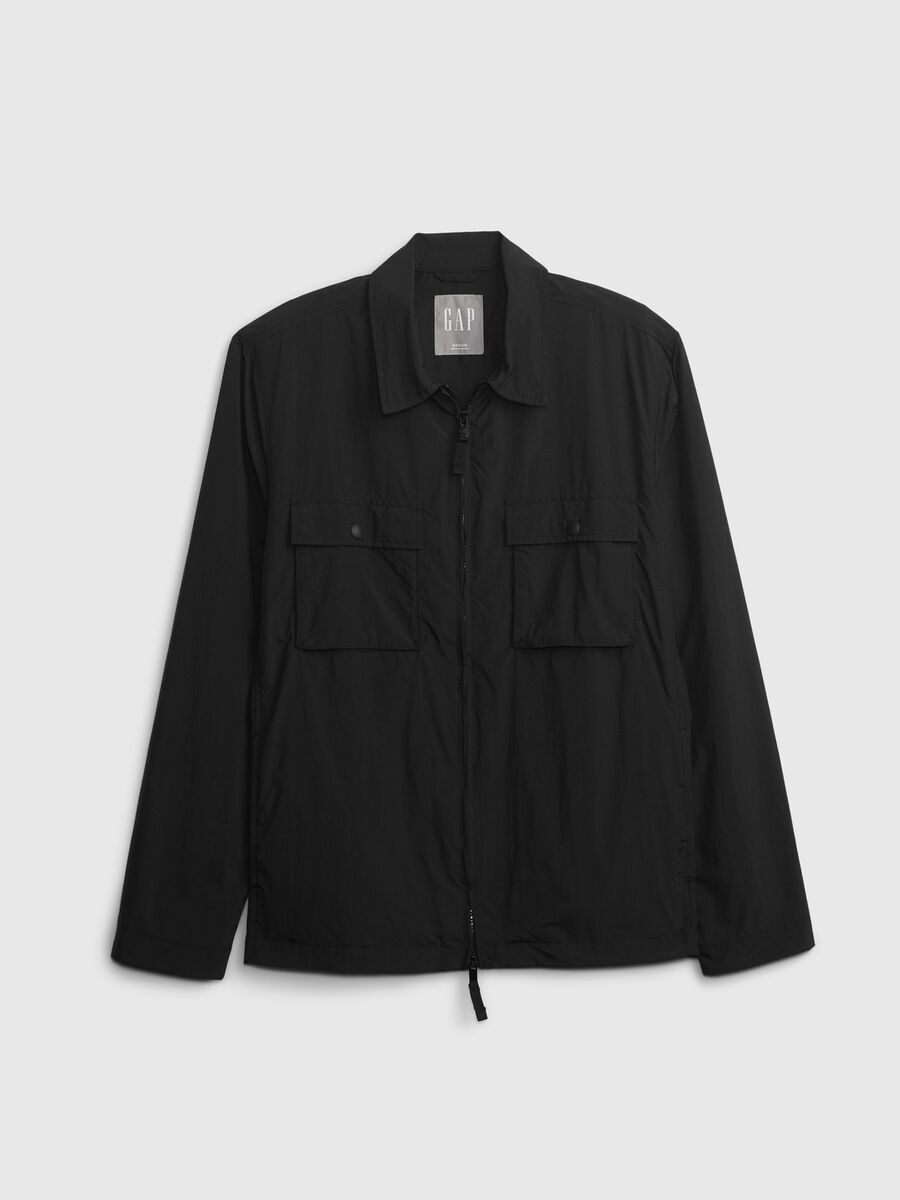 Full-zip shacket in nylon with pockets Man_3