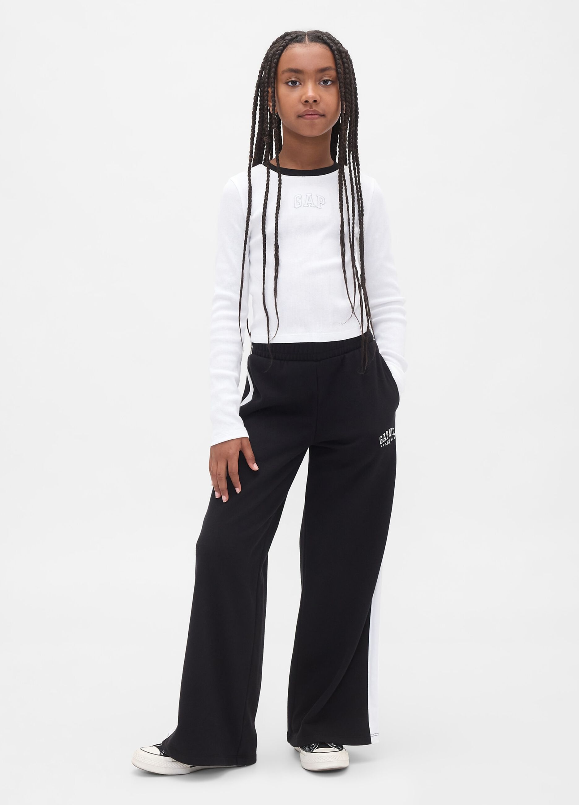 Pantaloni neri per bambina in puro cotone