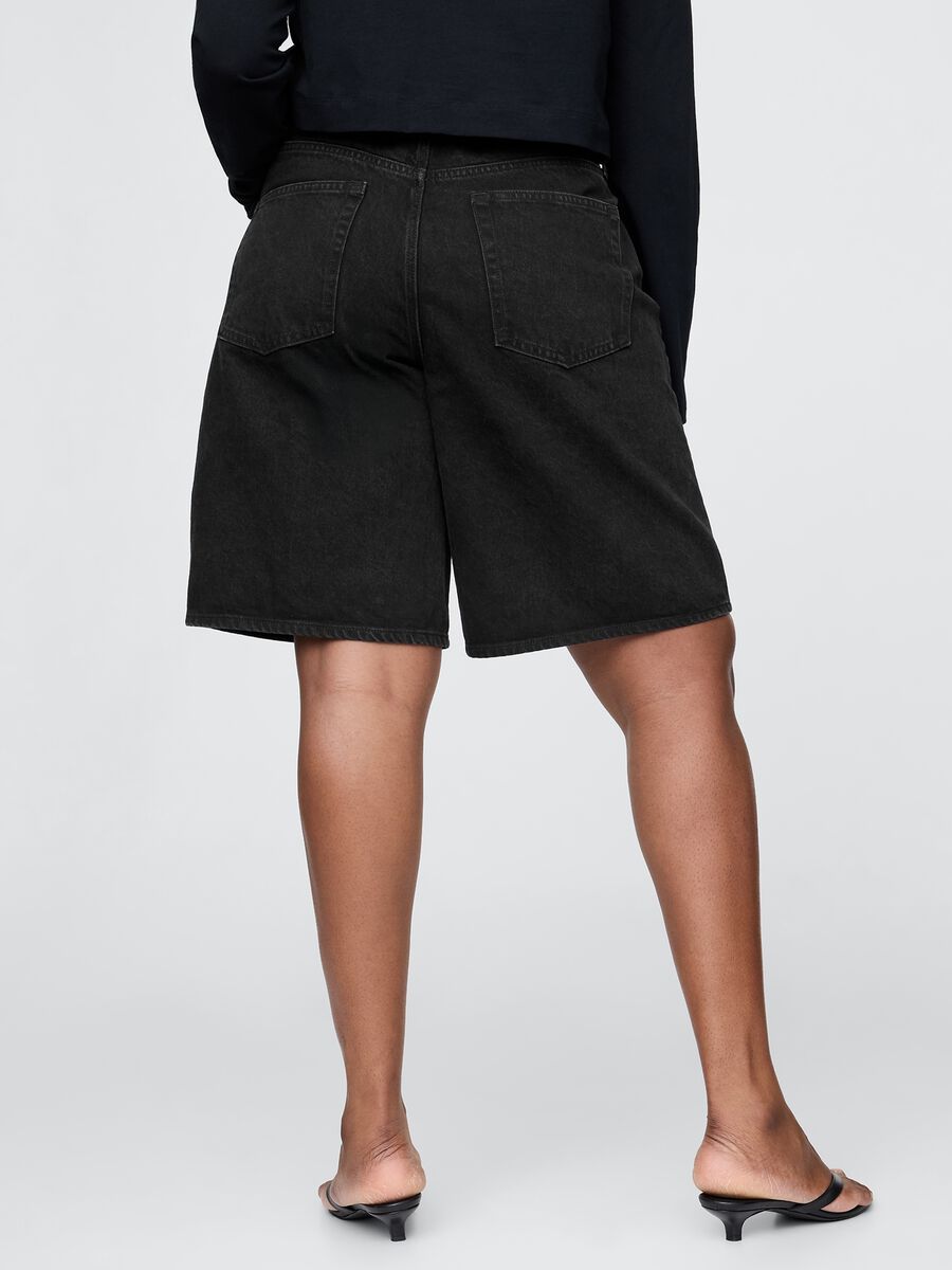 Bermuda neri in denim Woman_5