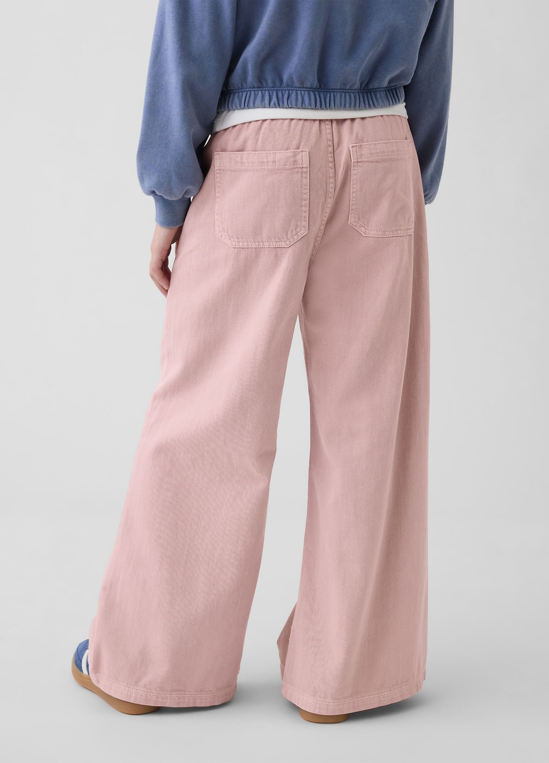 Pantaloni wide leg in puro cotone