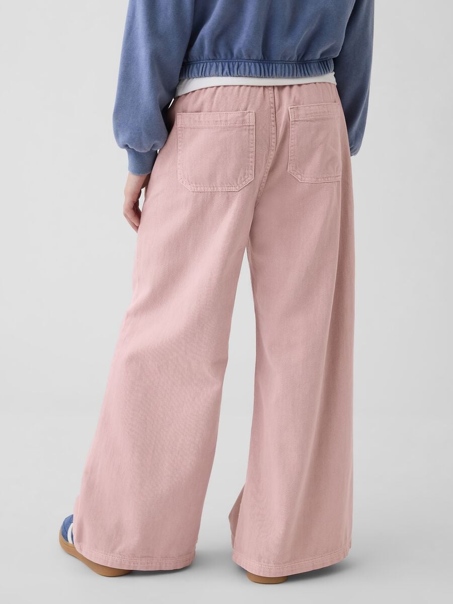 Pantaloni wide leg in puro cotone Bambina_2