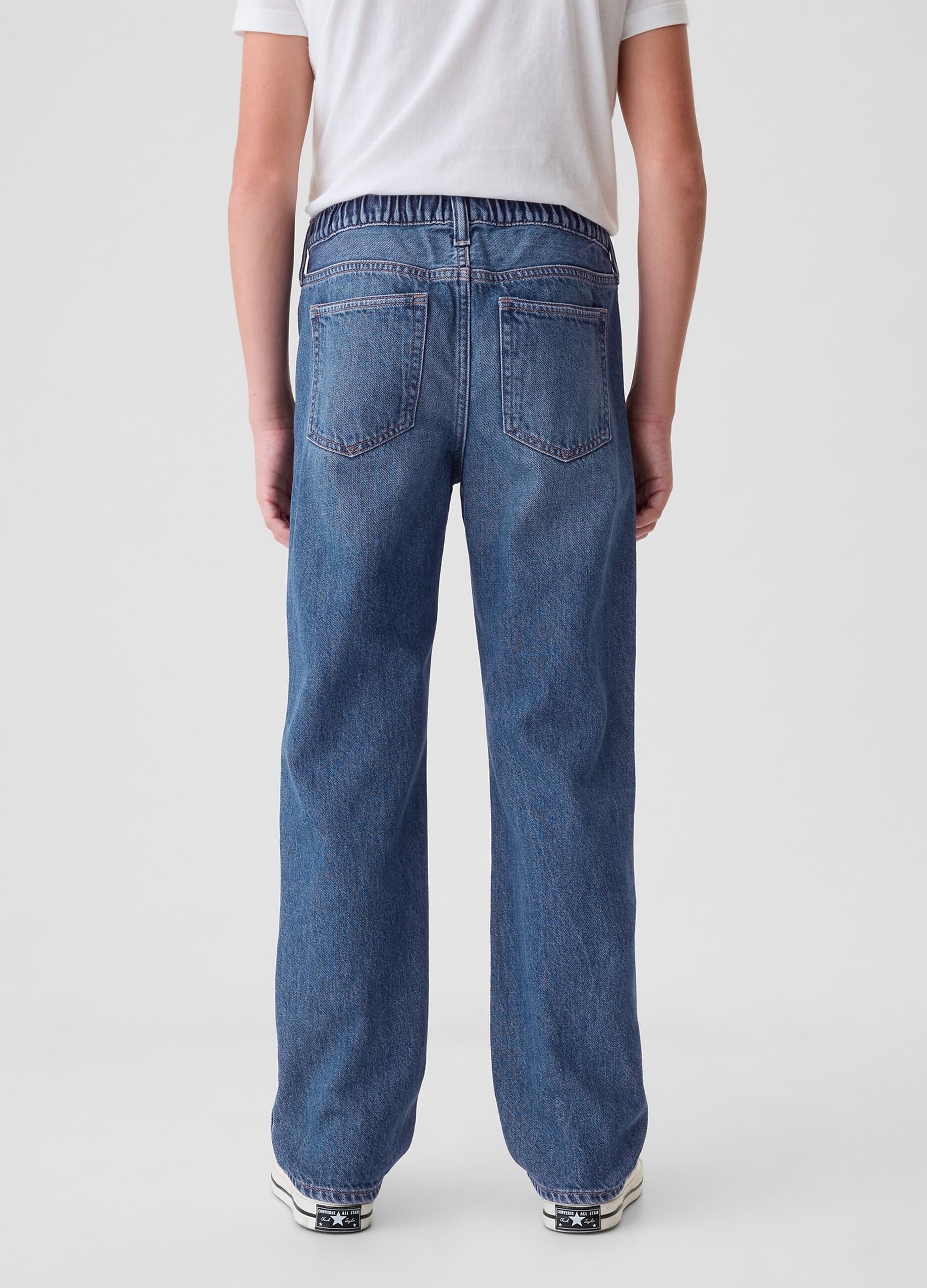 Joggers in denim con coulisse e tasche_2