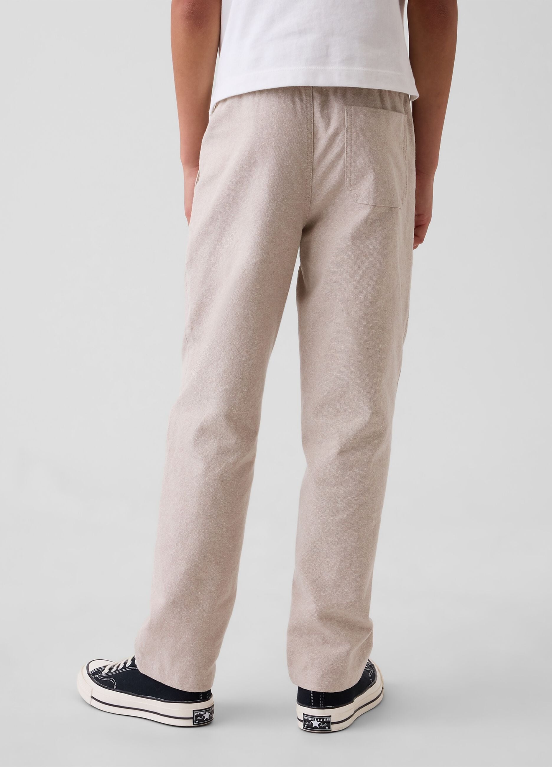 Pantaloni in misto lino e cotone
