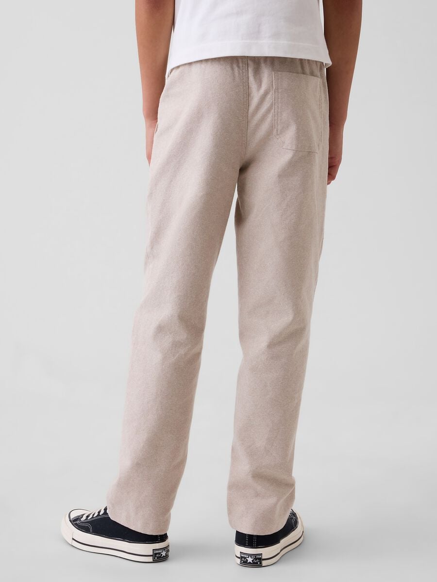 Pantaloni in misto lino e cotone Bambino_2