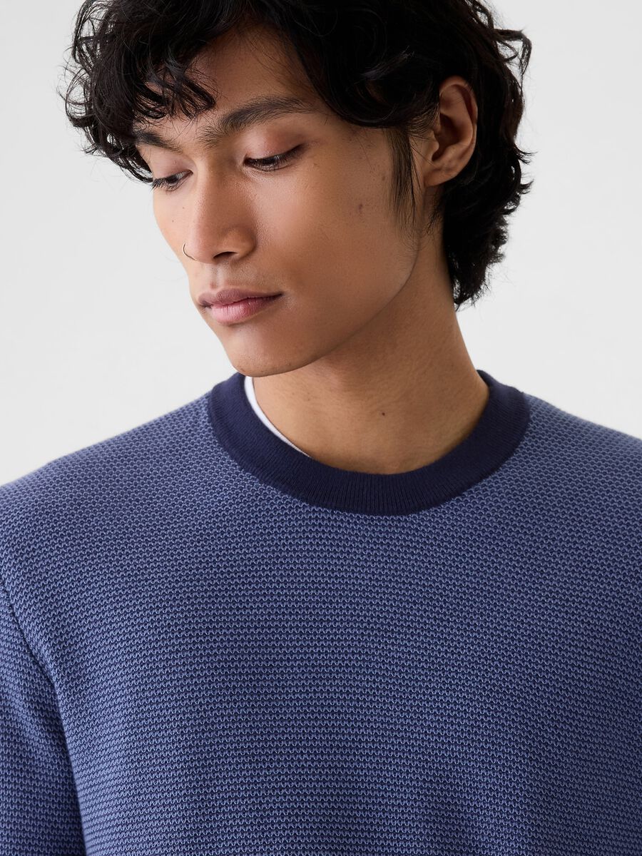 Pullover con micro trama a nido d'ape Uomo_3