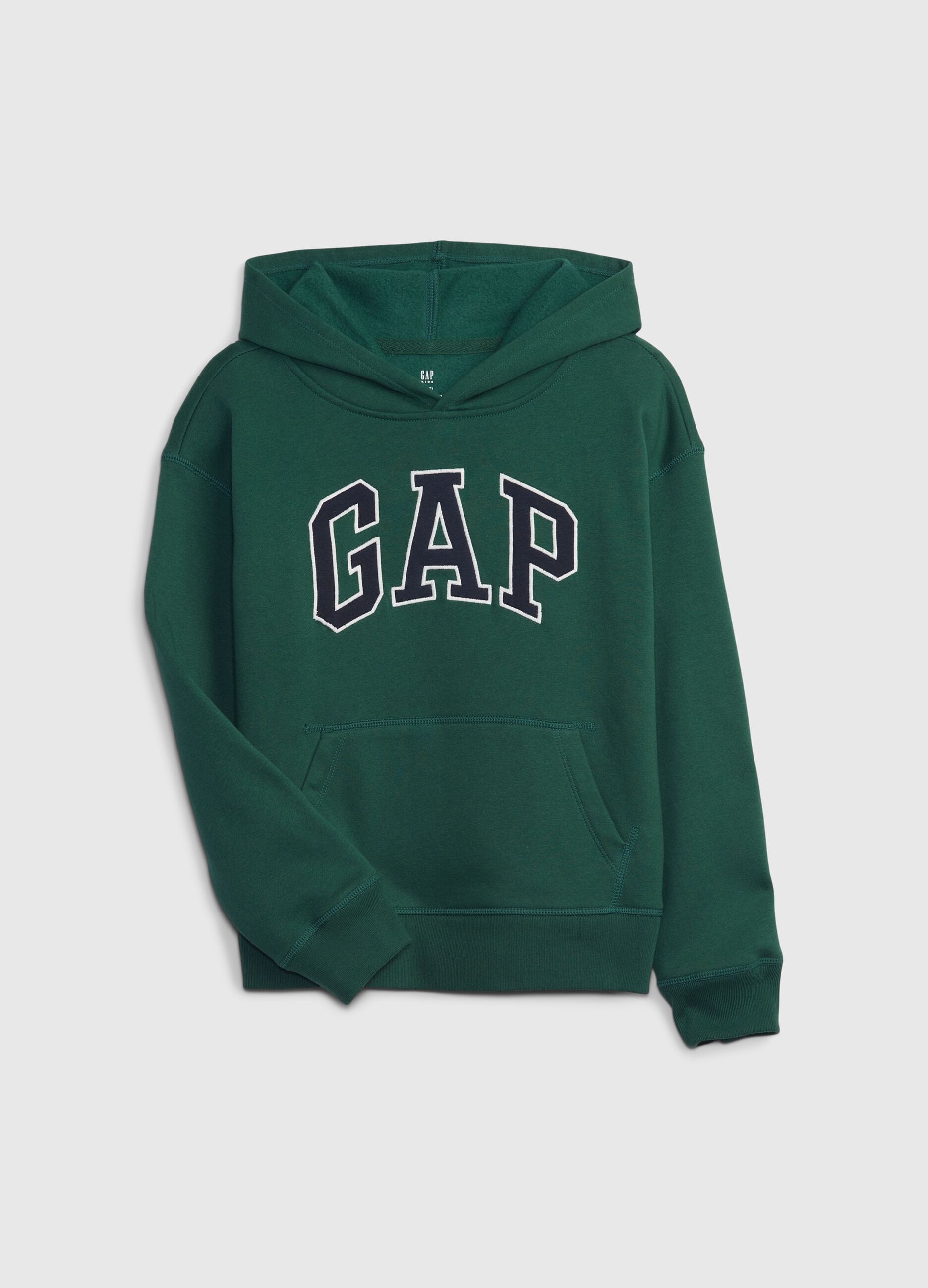 Hooded sweatshirt with logo patch