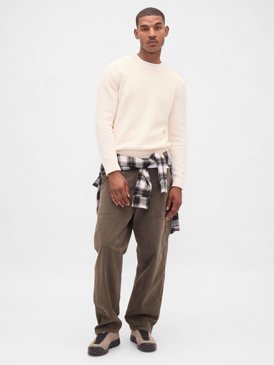 Pullover bianco in cotone Uomo_2