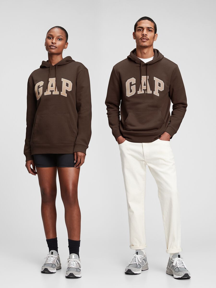Felpa con cappuccio e ricamo logo Unisex_0