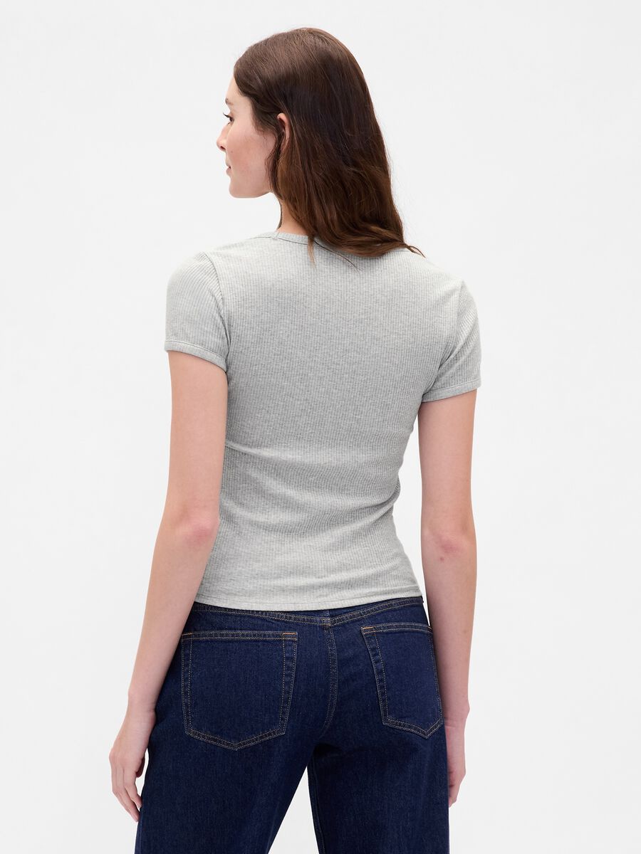 Stretch grey short sleeve t-shirt Woman_1