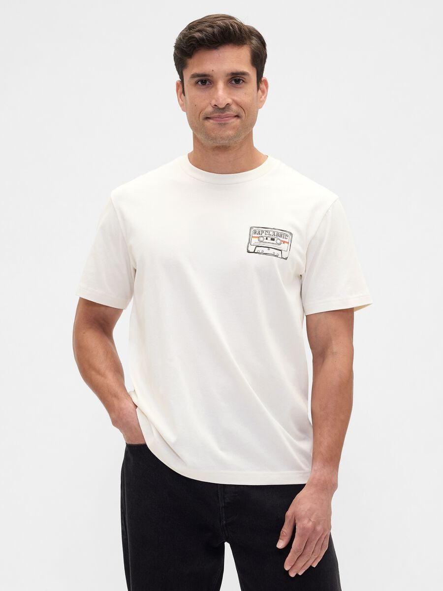 T-shirt in puro cotone con stampa Uomo_0