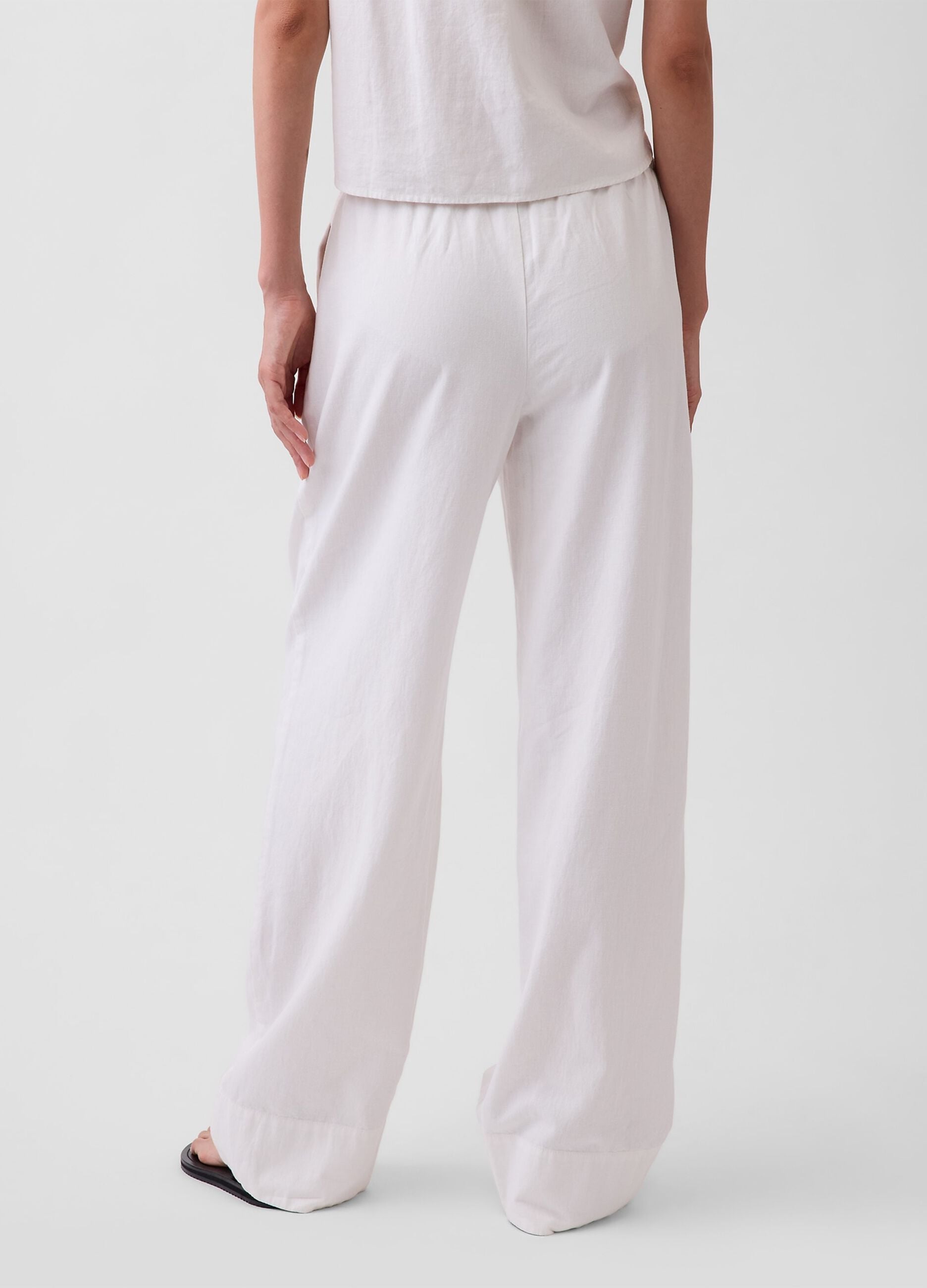 Pantaloni palazzo in misto lino