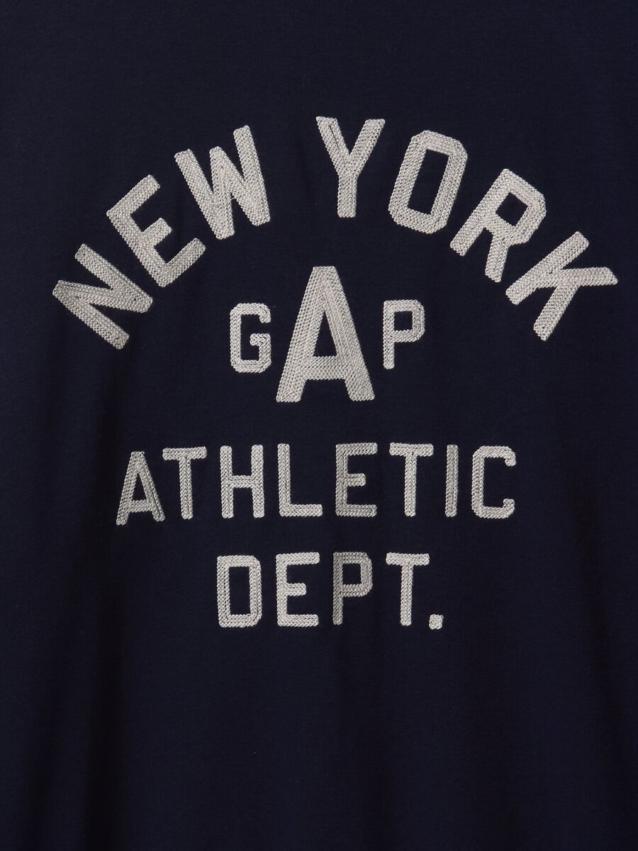 Felpa blu con scritta Gap Athletic Uomo_4