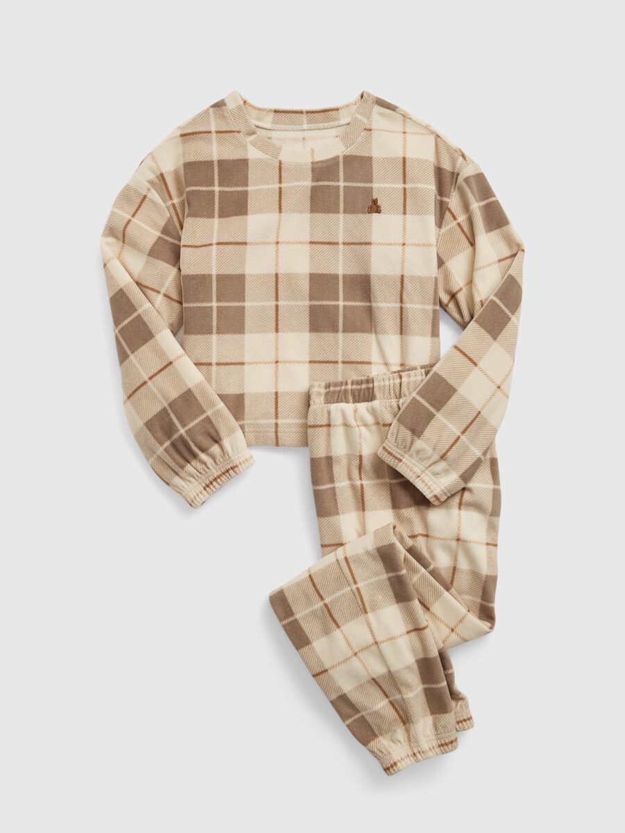 Full-length pyjamas in check flannel Girl_0