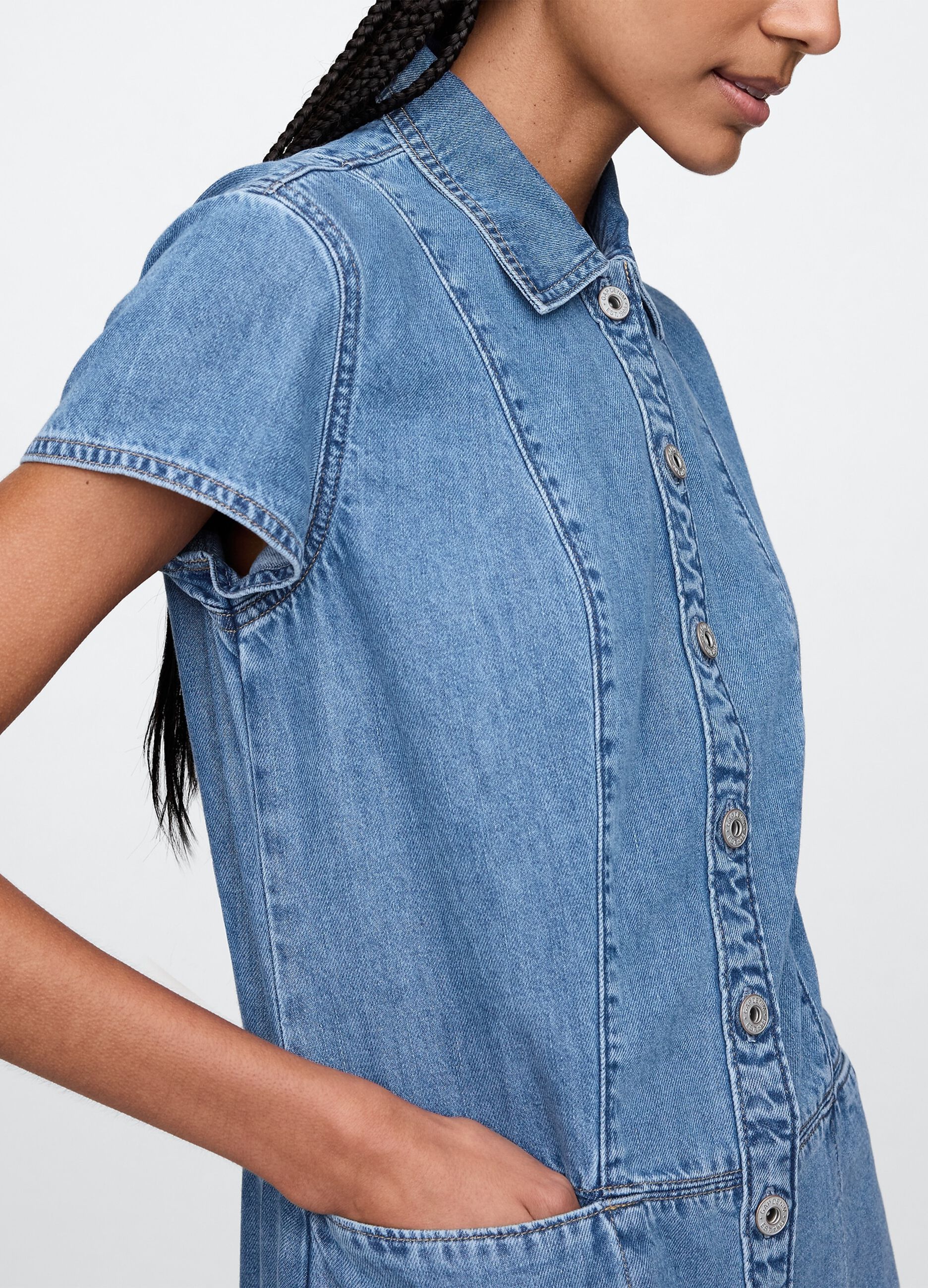 Abito in denim Gap con bottoni_3