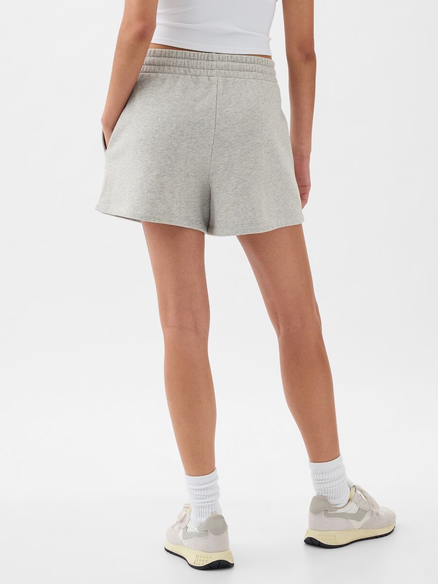 Shorts in French Terry con ricamo logo Donna_1