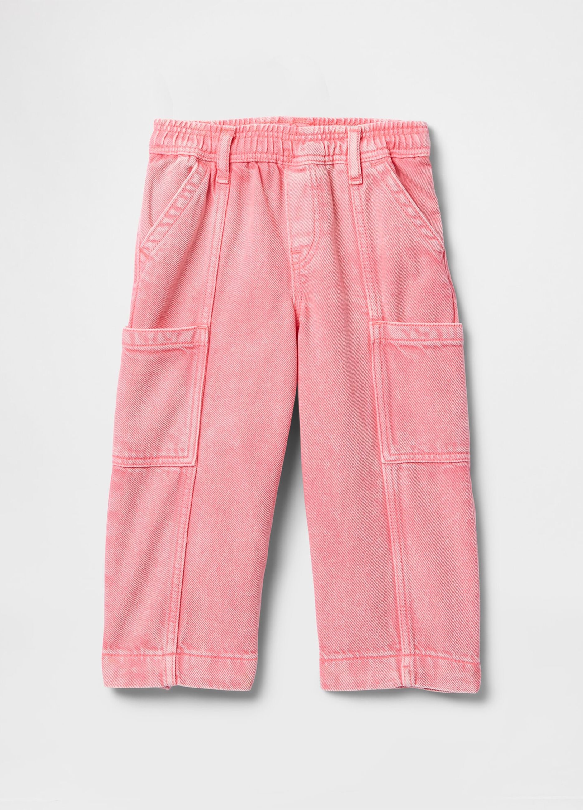 Pantaloni larghi rosa in cotone e Lyocell_2