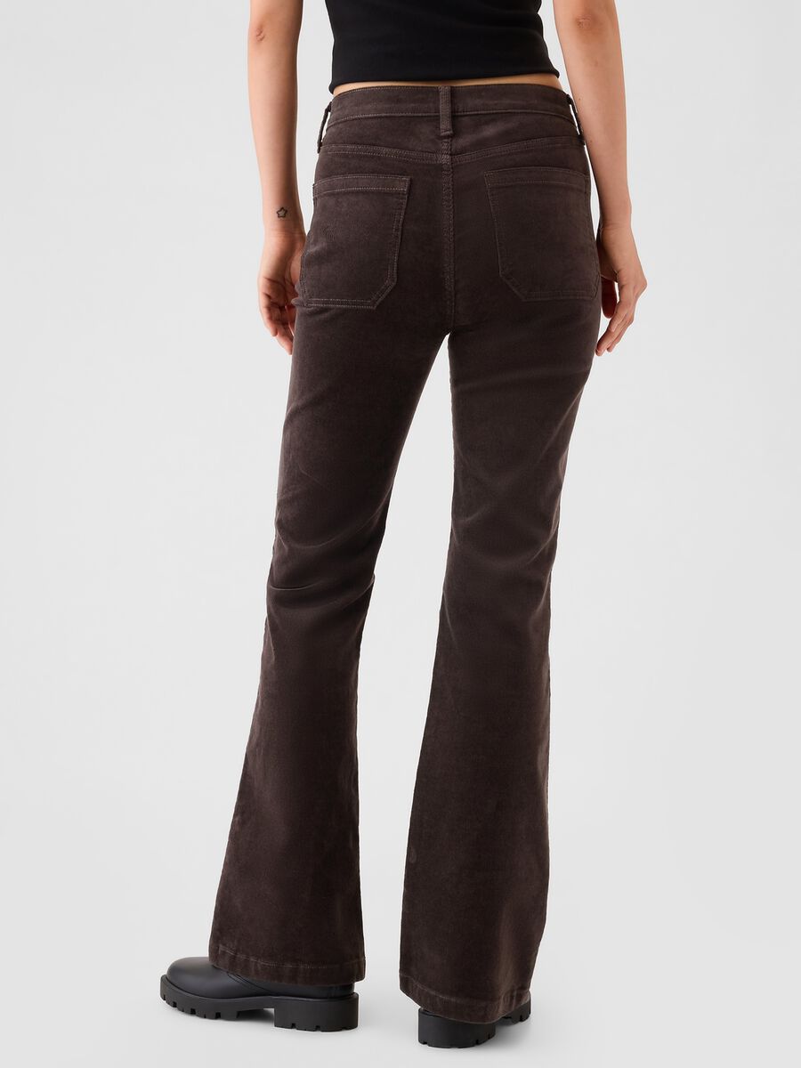 Pantalone flare fit a vita alta in corduroy Donna_2