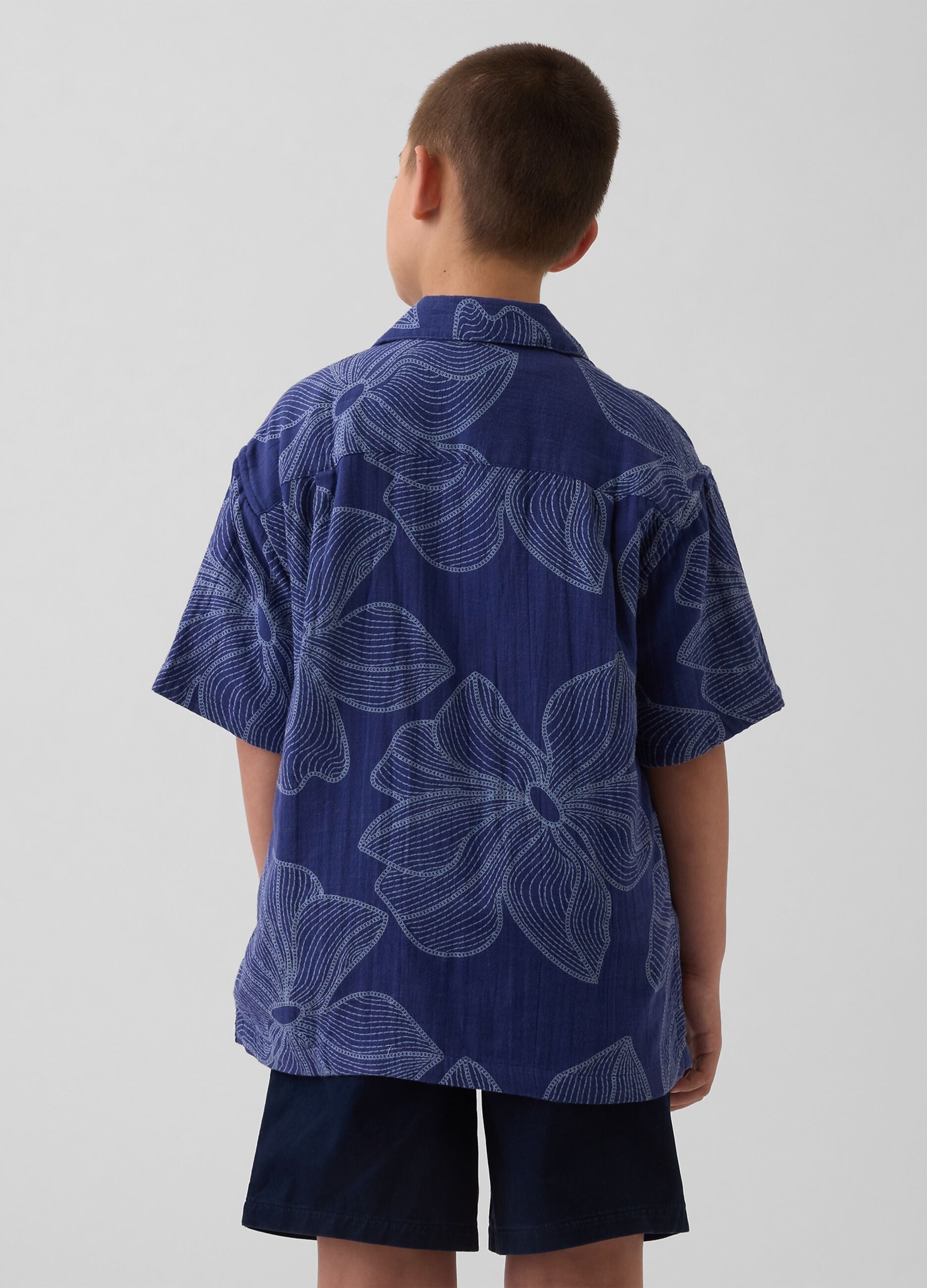Camicia a maniche corte in puro cotone