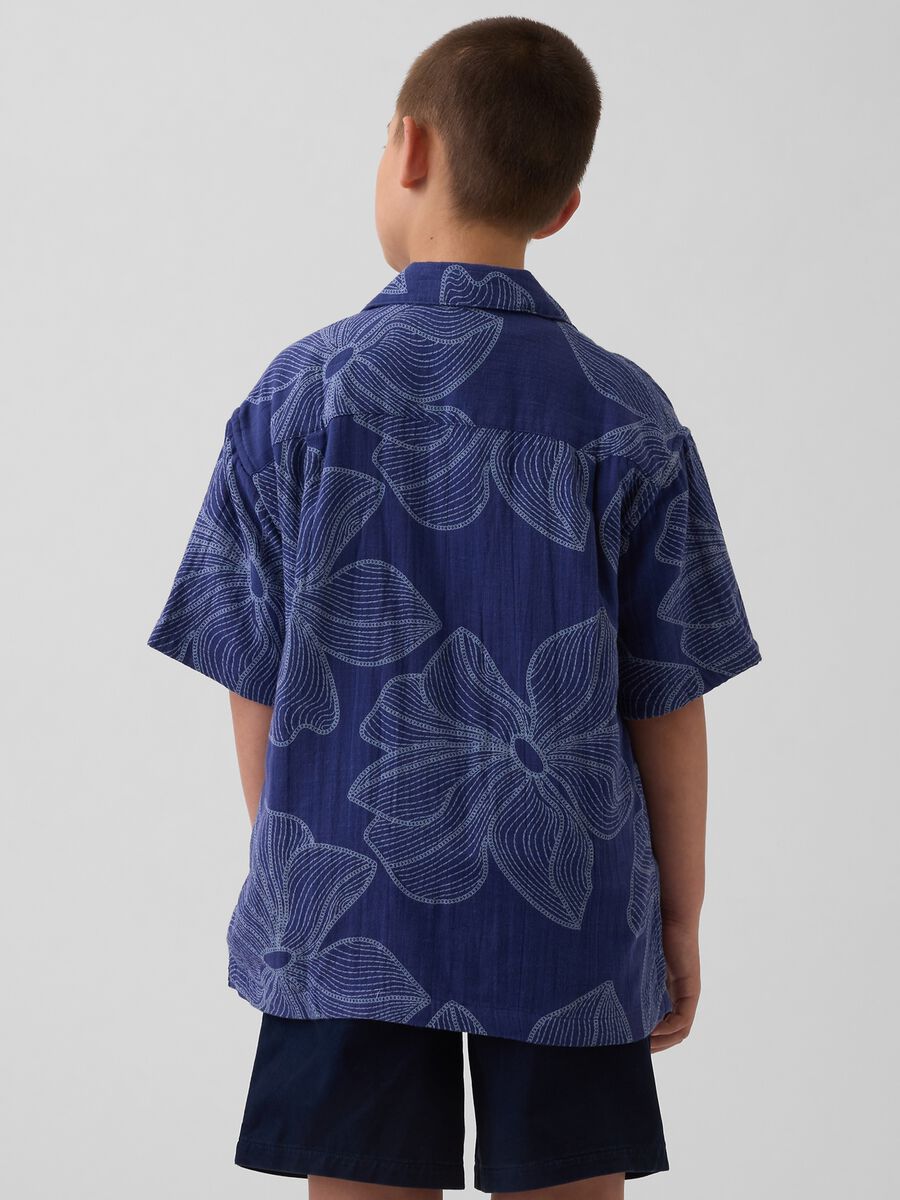 Camicia a maniche corte in puro cotone Bambino_1