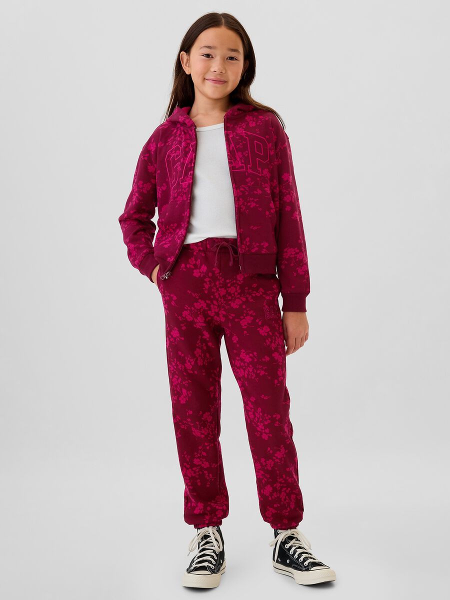Full-zip con cappuccio e ricamo logo Bambina_1