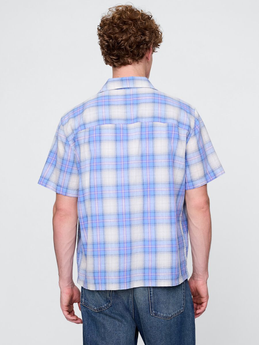 Camicia a quadri azzurra GAP Man_2