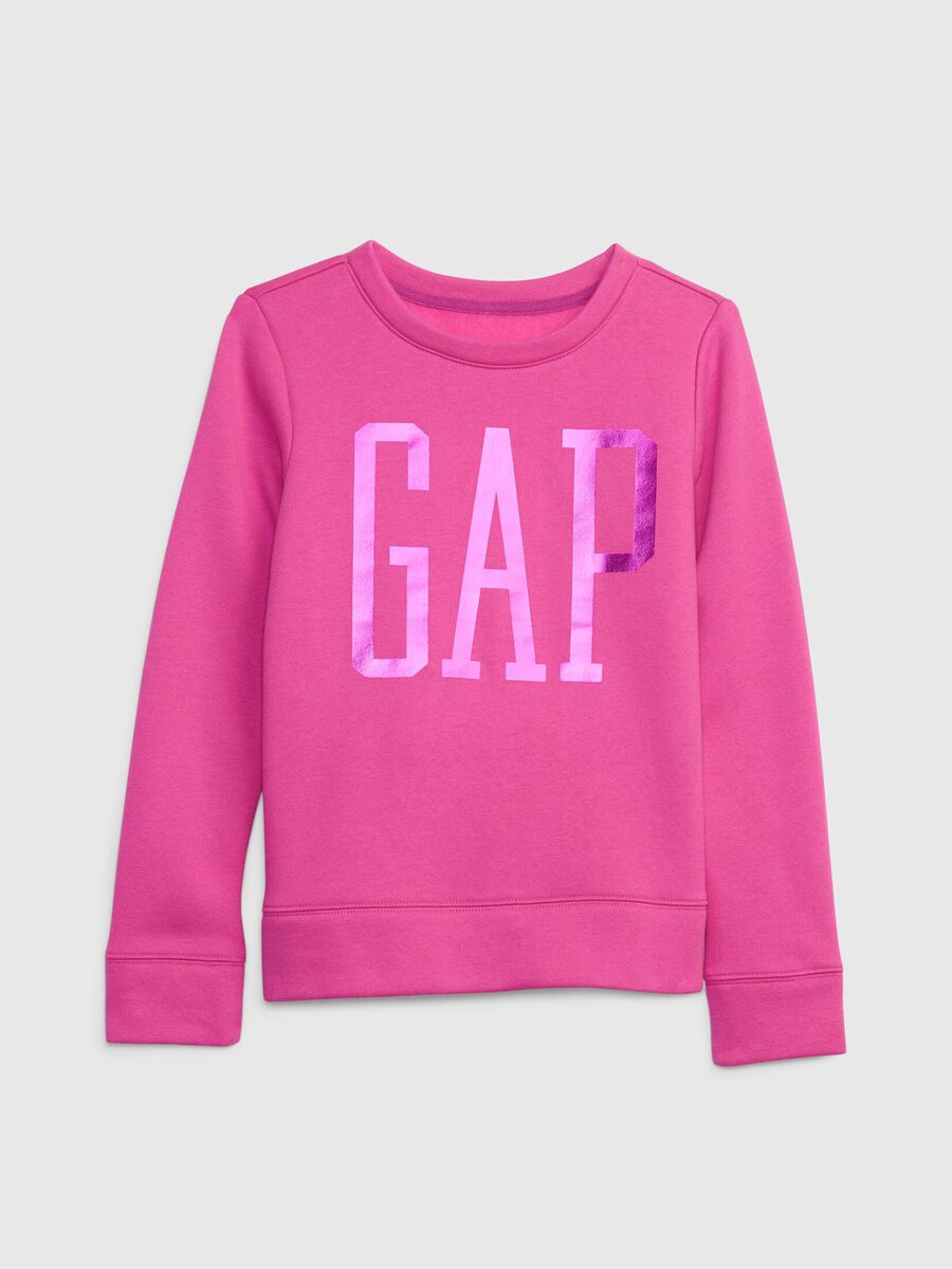 Sweatshirt with round neck and foil print Girl_0