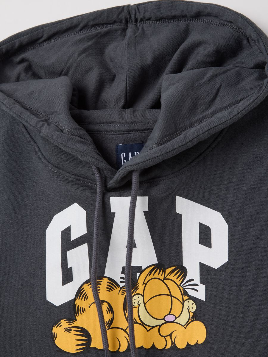 Felpa cropped con cappuccio Garfield grigio scuro Woman_1