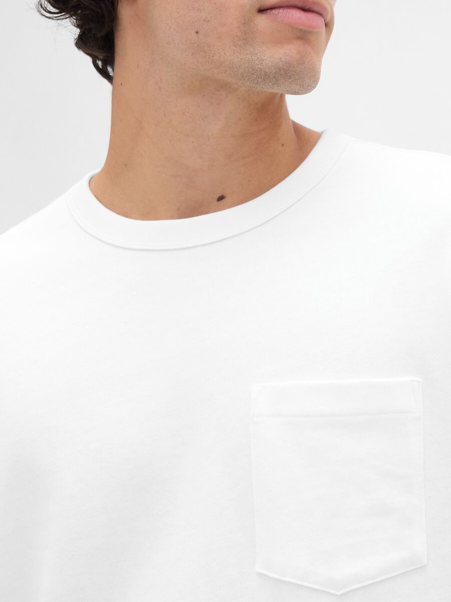 White Cotton Long Sleeve Top Man_3
