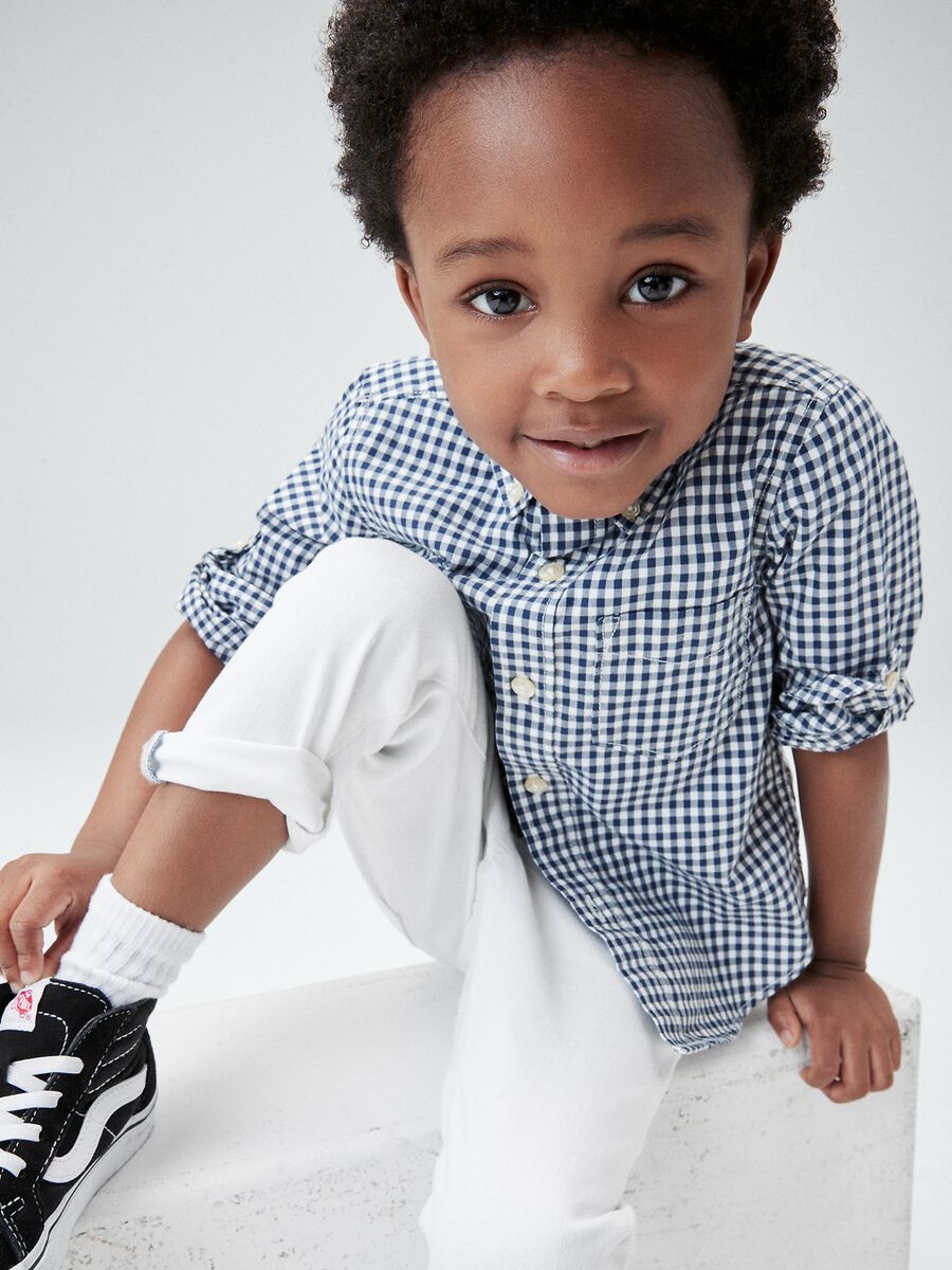 Camicia in cotone con fantasia vichy Bimbo_0