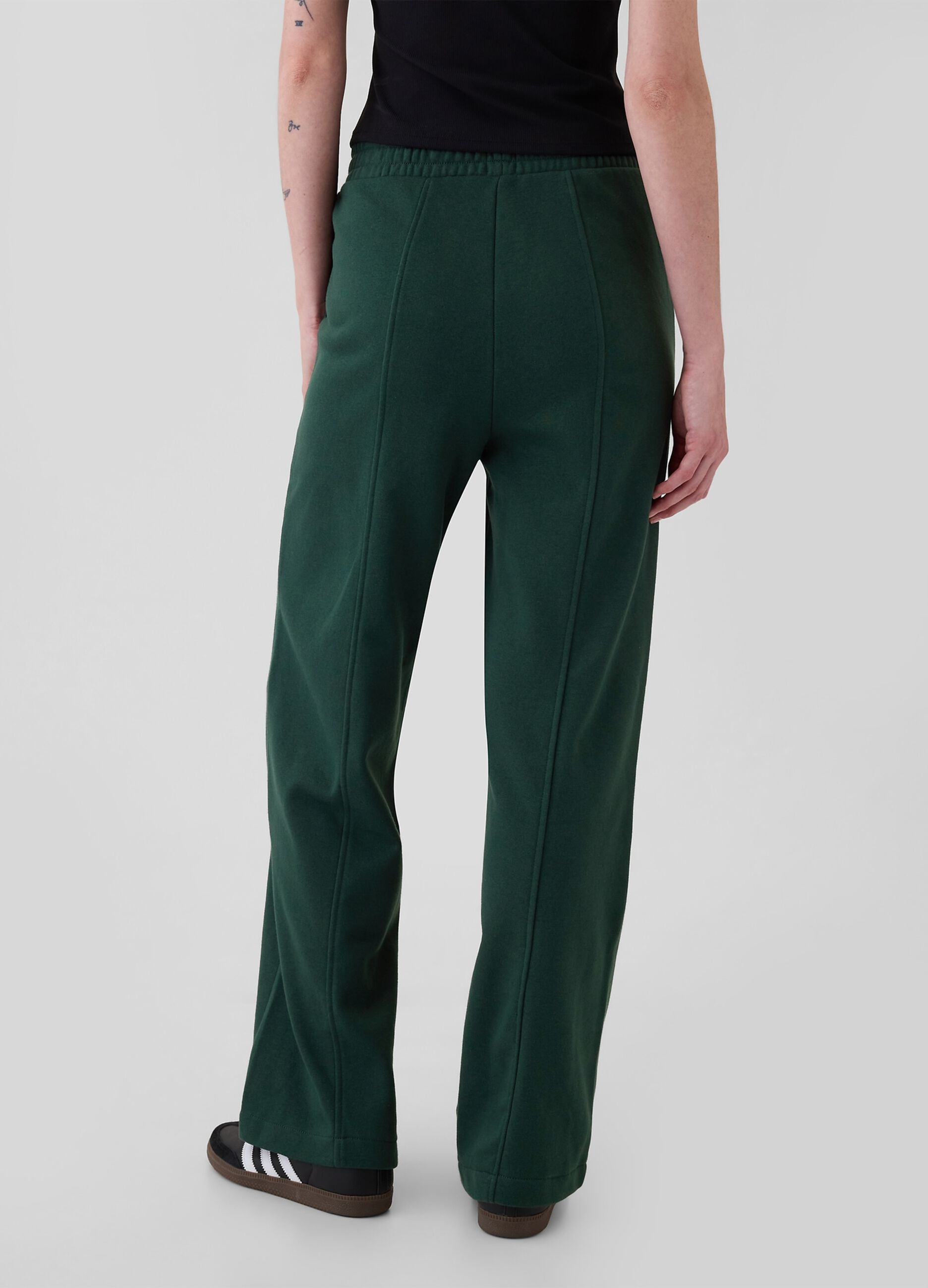 Pantalone joggers straight fit con cuciture in rilievo_2